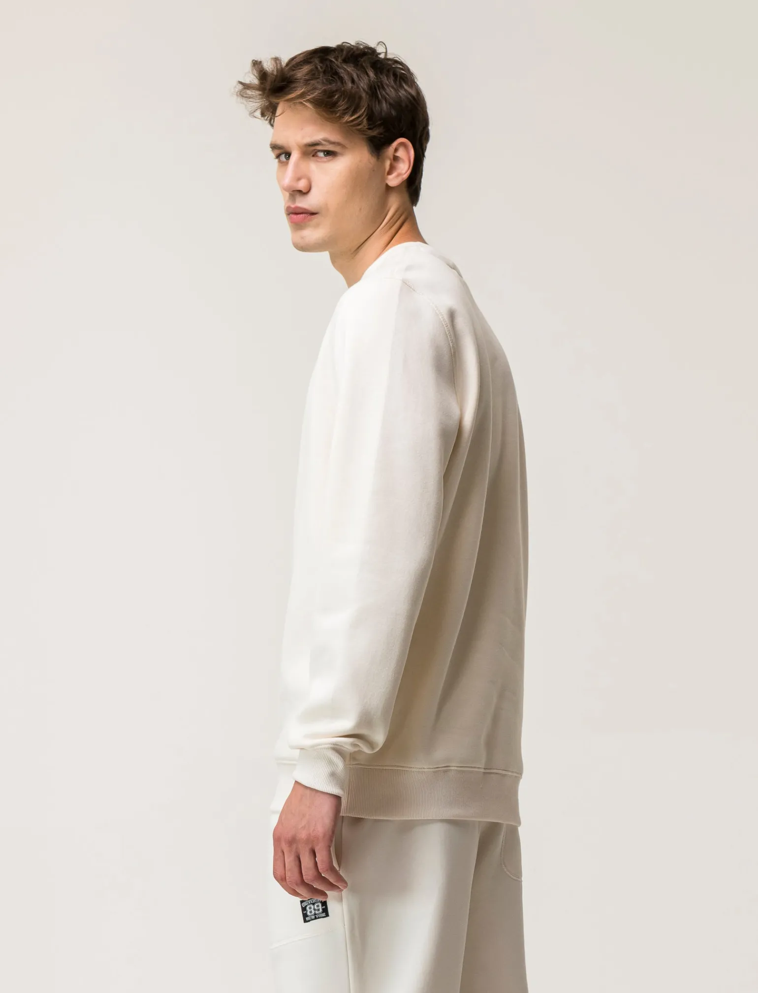 Uomo Piazza Italia Uomo | Felpe<Felpa basic regular fit in misto cotone garzato - latte