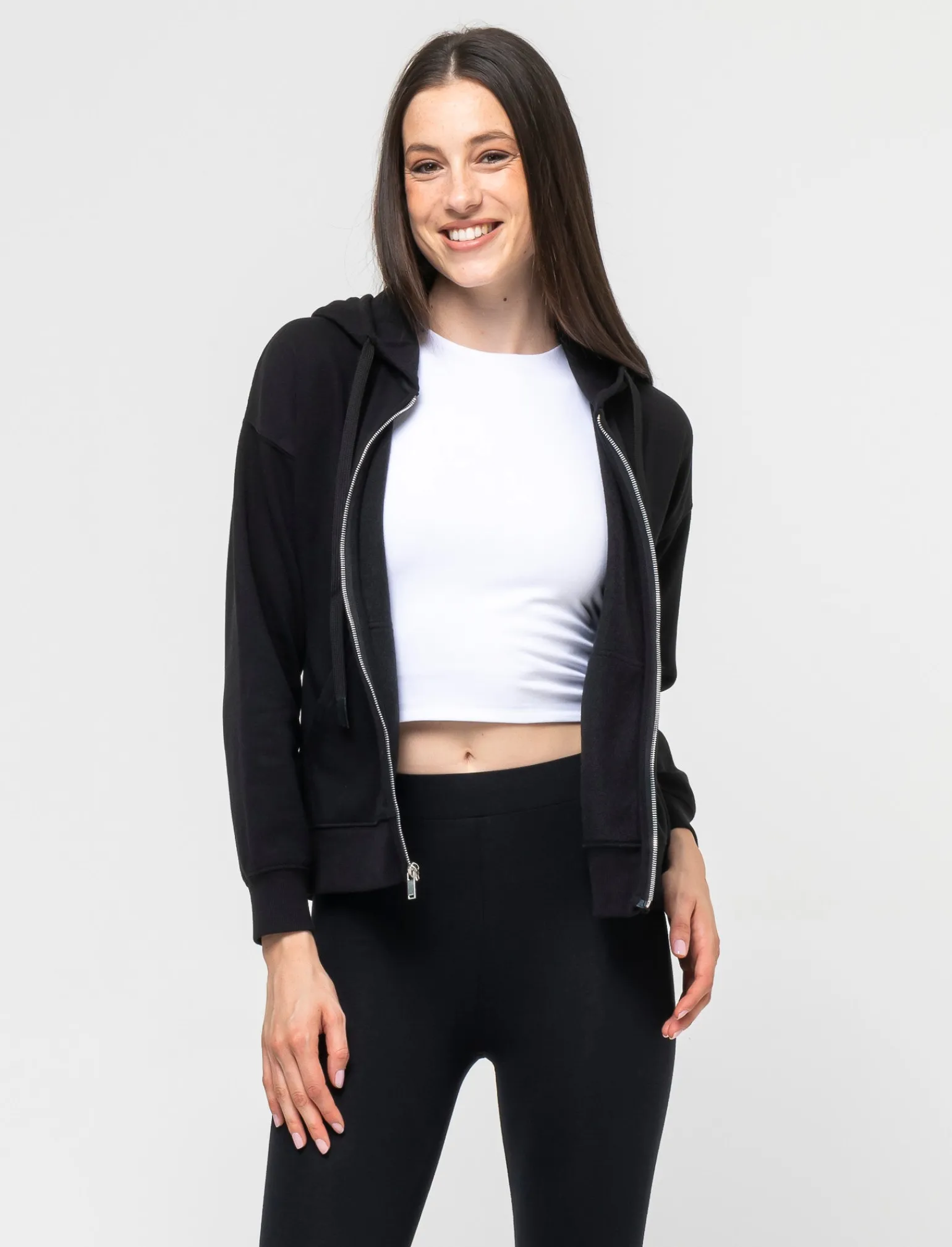 Donna Piazza Italia Donna | Felpe<Felpa basica con leggera garzatura interna e chiusra zip -