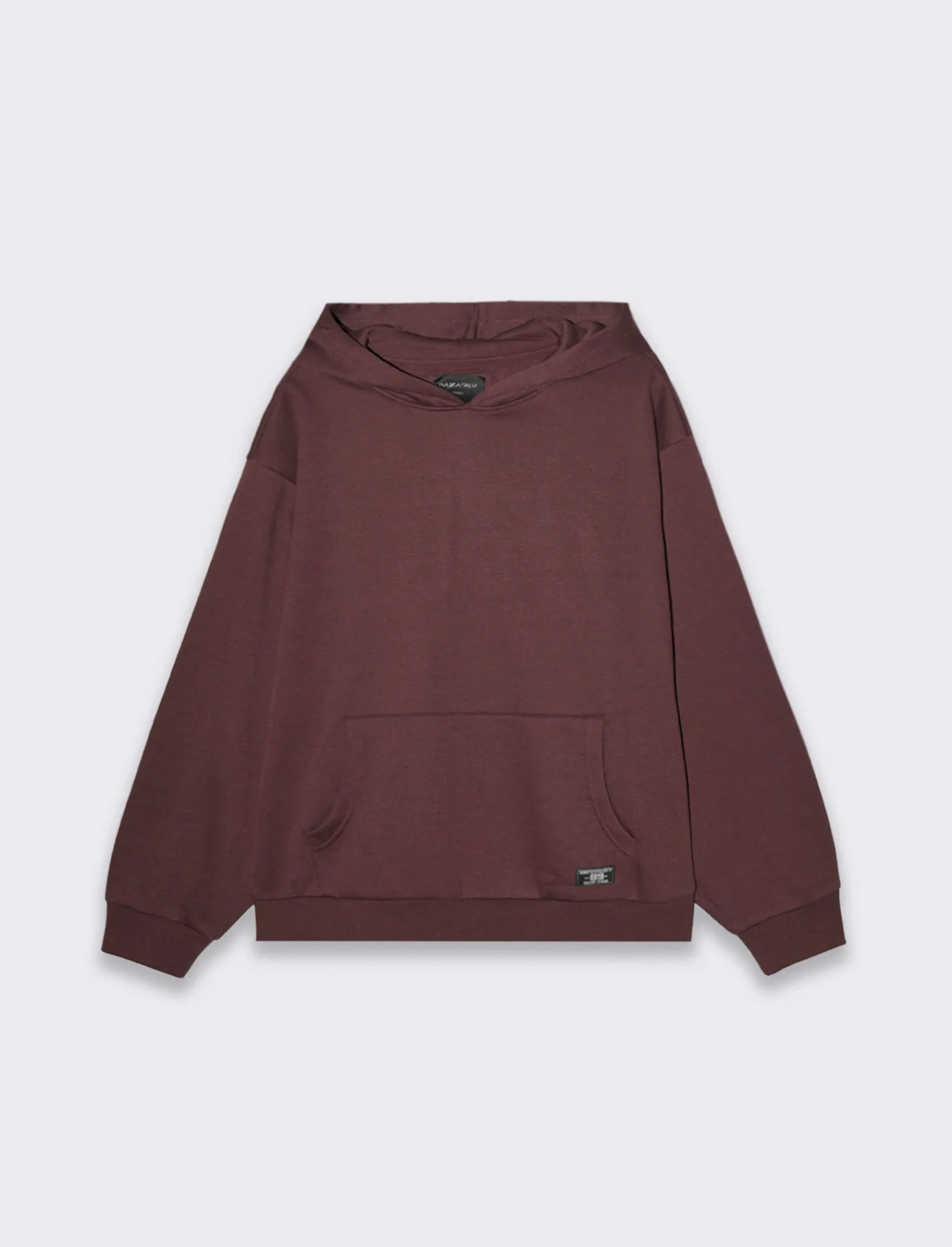 Uomo Piazza Italia Felpe<Felpa cappuccio in misto cotone garzato boxy fit - Bordeaux