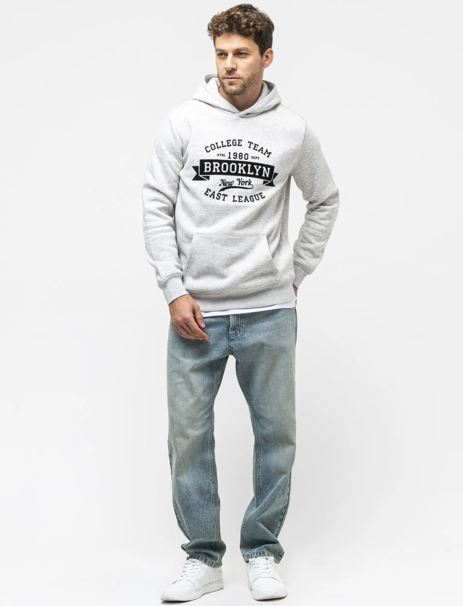 Uomo Piazza Italia Felpe<Felpa cappuccio in misto cotone garzato regular fit - mel.
