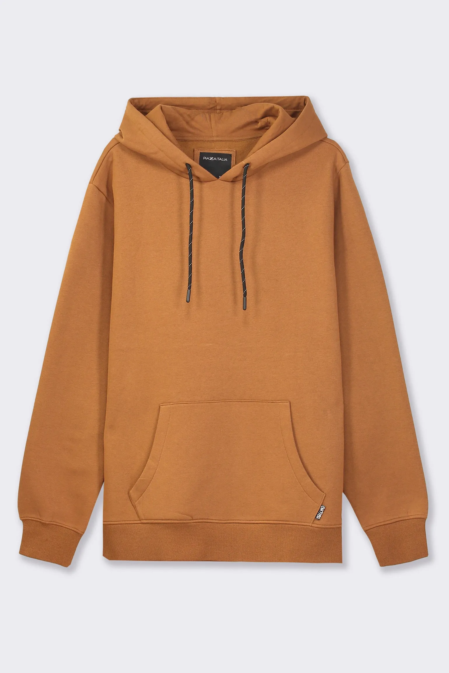 Uomo Piazza Italia Felpe<Felpa cappuccio in misto cotone garzato regular fit - tabacco