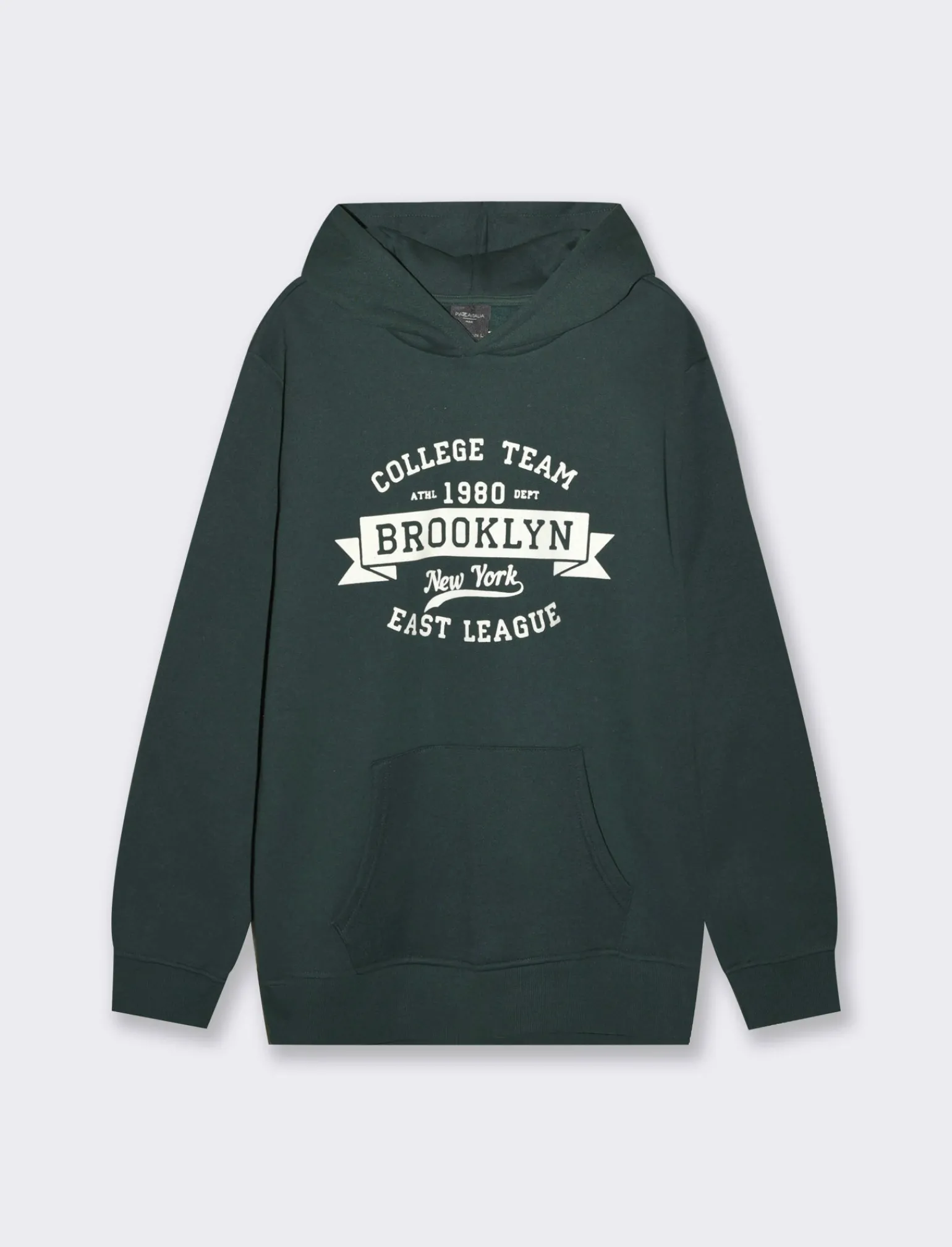 Uomo Piazza Italia Felpe<Felpa cappuccio in misto cotone garzato regular fit - scuro