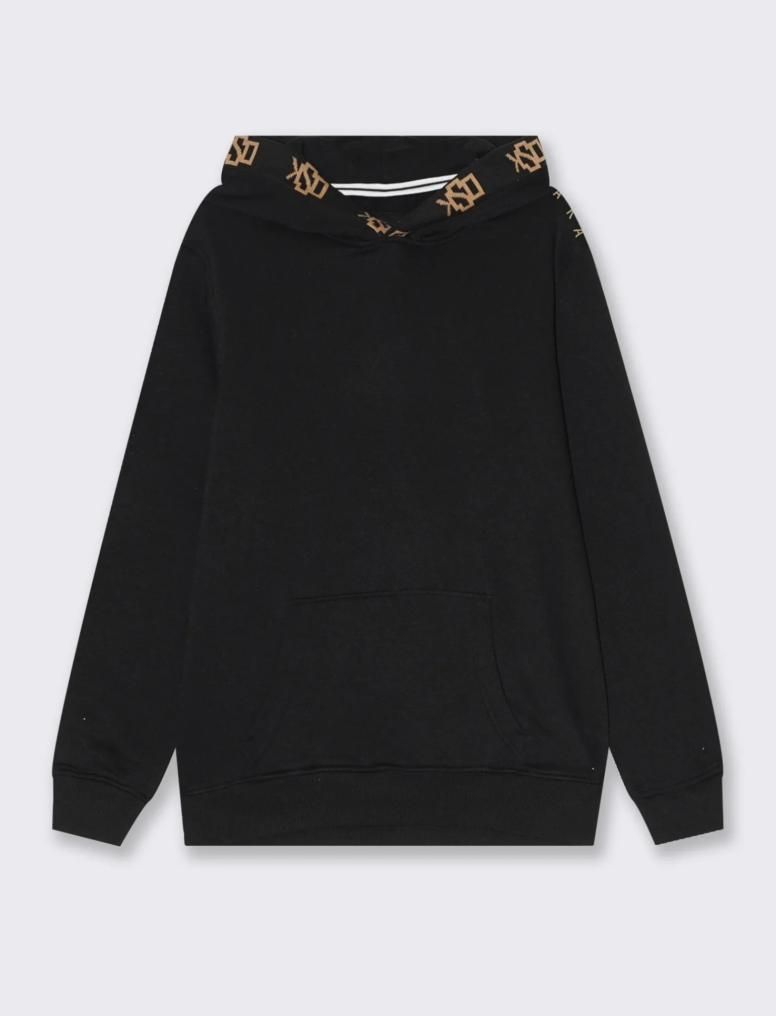 Uomo Piazza Italia Felpe<Felpa cappuccio in misto cotone garzato regular fit e stampa gommata - Nero
