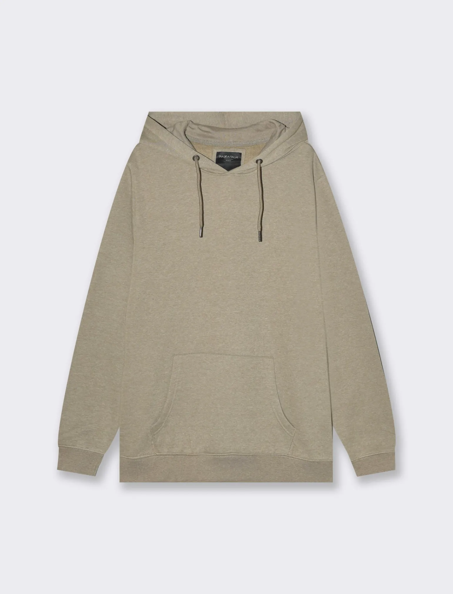 Uomo Piazza Italia Uomo | Felpe<Felpa con cappuccio in misto cotone garzato melange - kaki