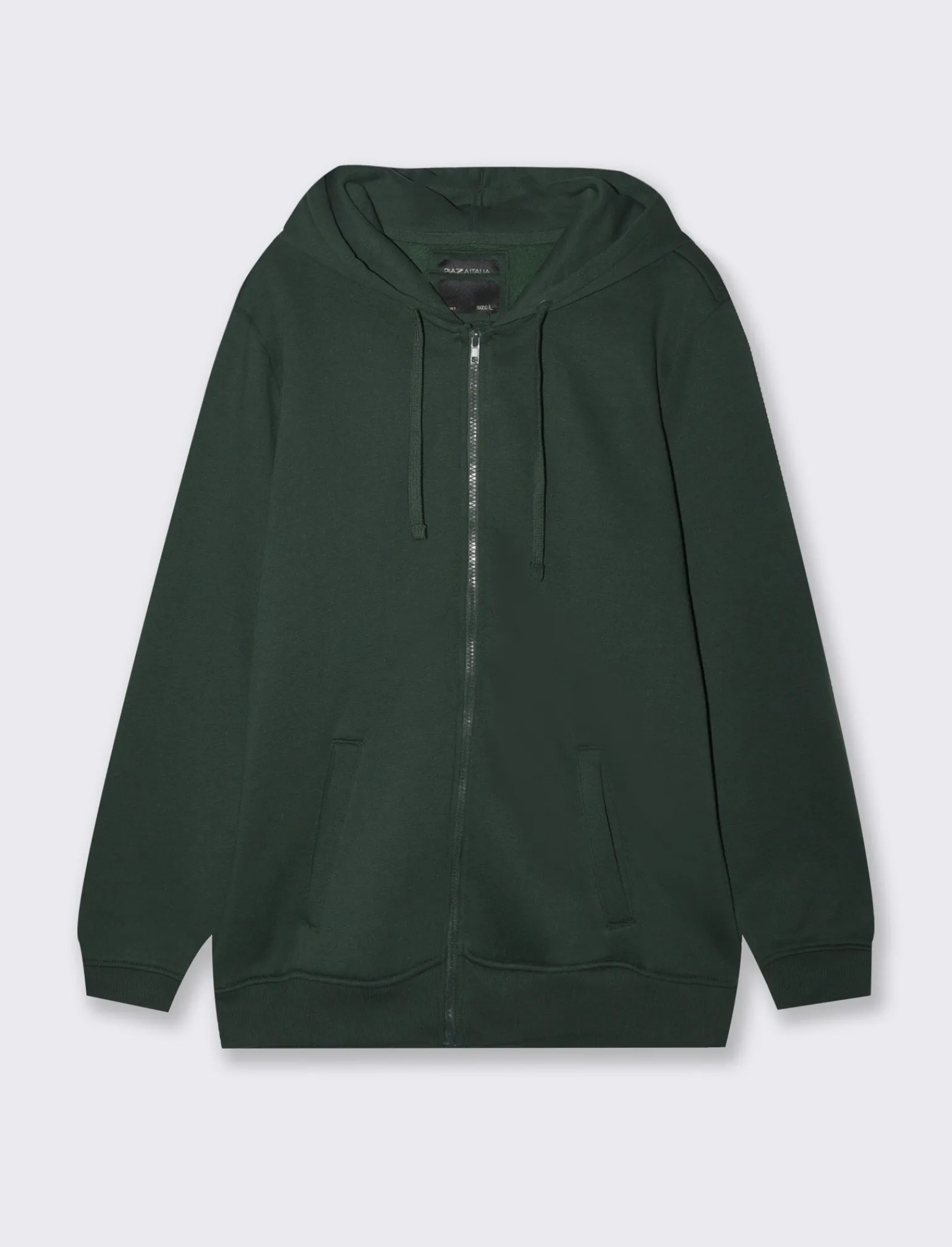 Uomo Piazza Italia Uomo | Felpe<Felpa con cappuccio in misto cotone garzato regular fit - scuro