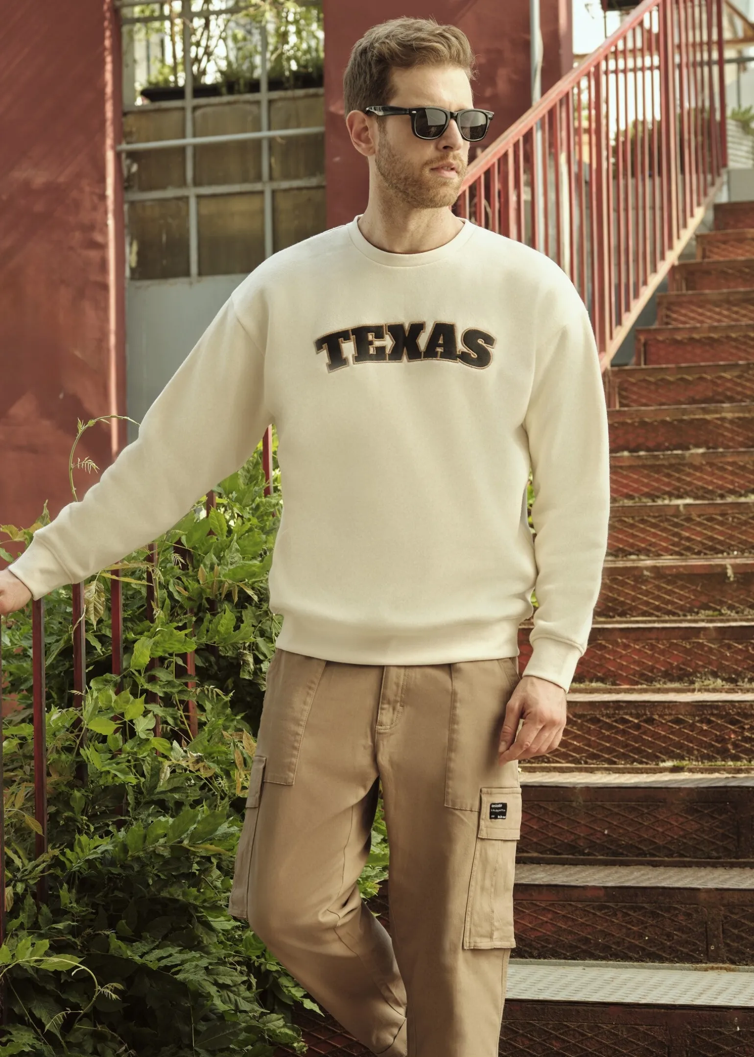 Uomo Piazza Italia Felpe<Felpa girocollo in misto cotone garzato regular fit - latte