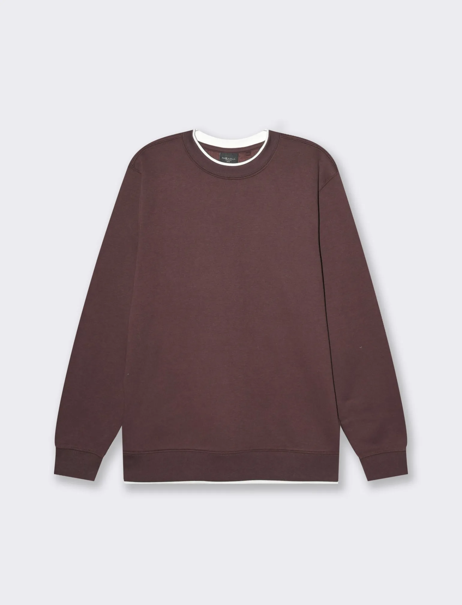 Uomo Piazza Italia Uomo | Felpe<Felpa girocollo in misto cotone garzato regular fit - Bordeaux