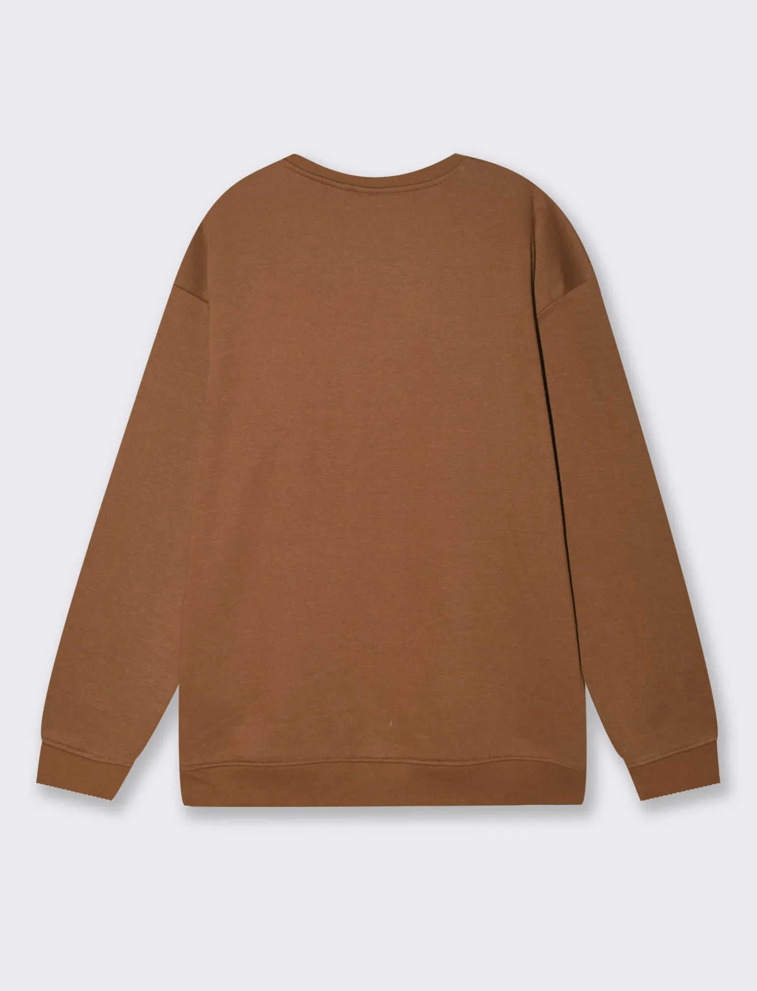 Uomo Piazza Italia Felpe<Felpa girocollo in misto cotone garzato, relaxed fit - tabacco
