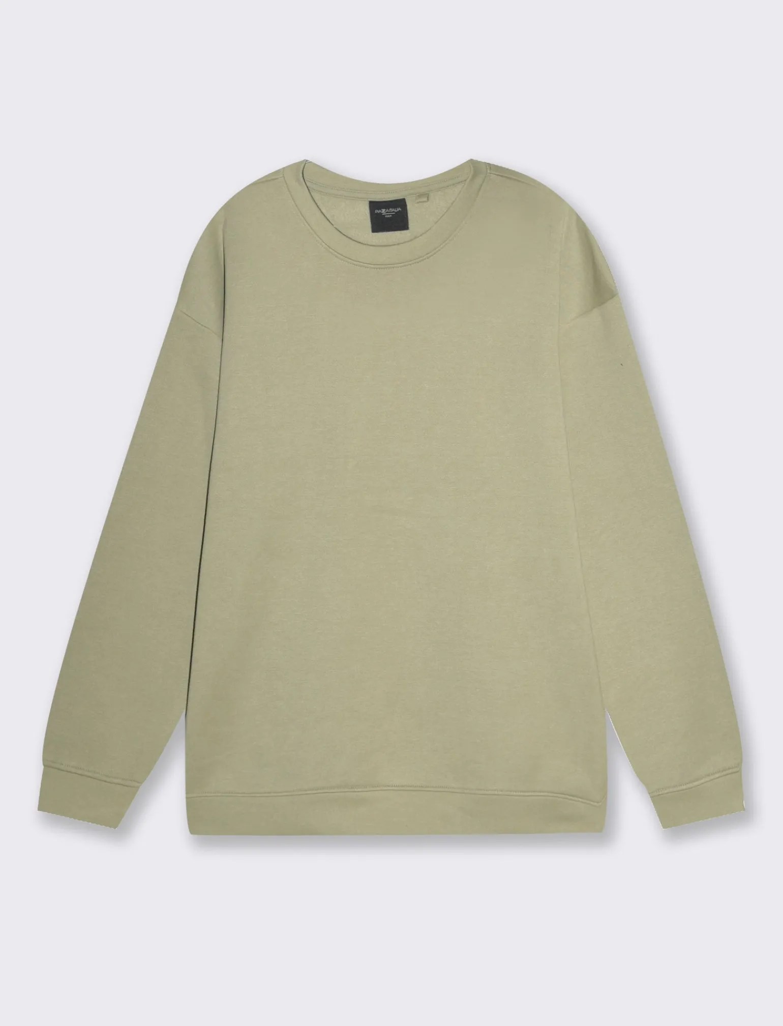 Uomo Piazza Italia Felpe<Felpa girocollo in misto cotone garzato, relaxed fit - salvia