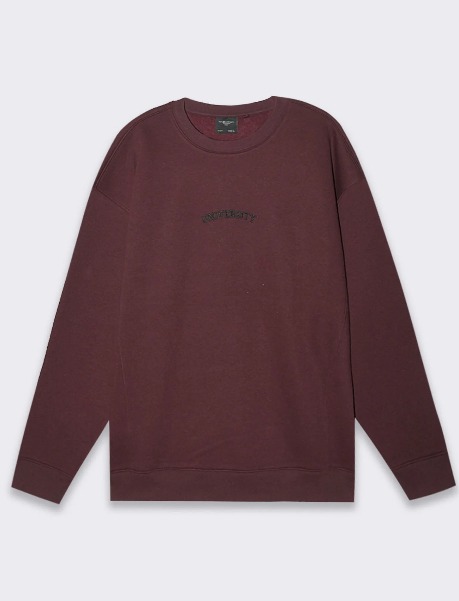 Uomo Piazza Italia Felpe<Felpa loose fit in misto cotone garzato con collo rotondo - Bordeaux
