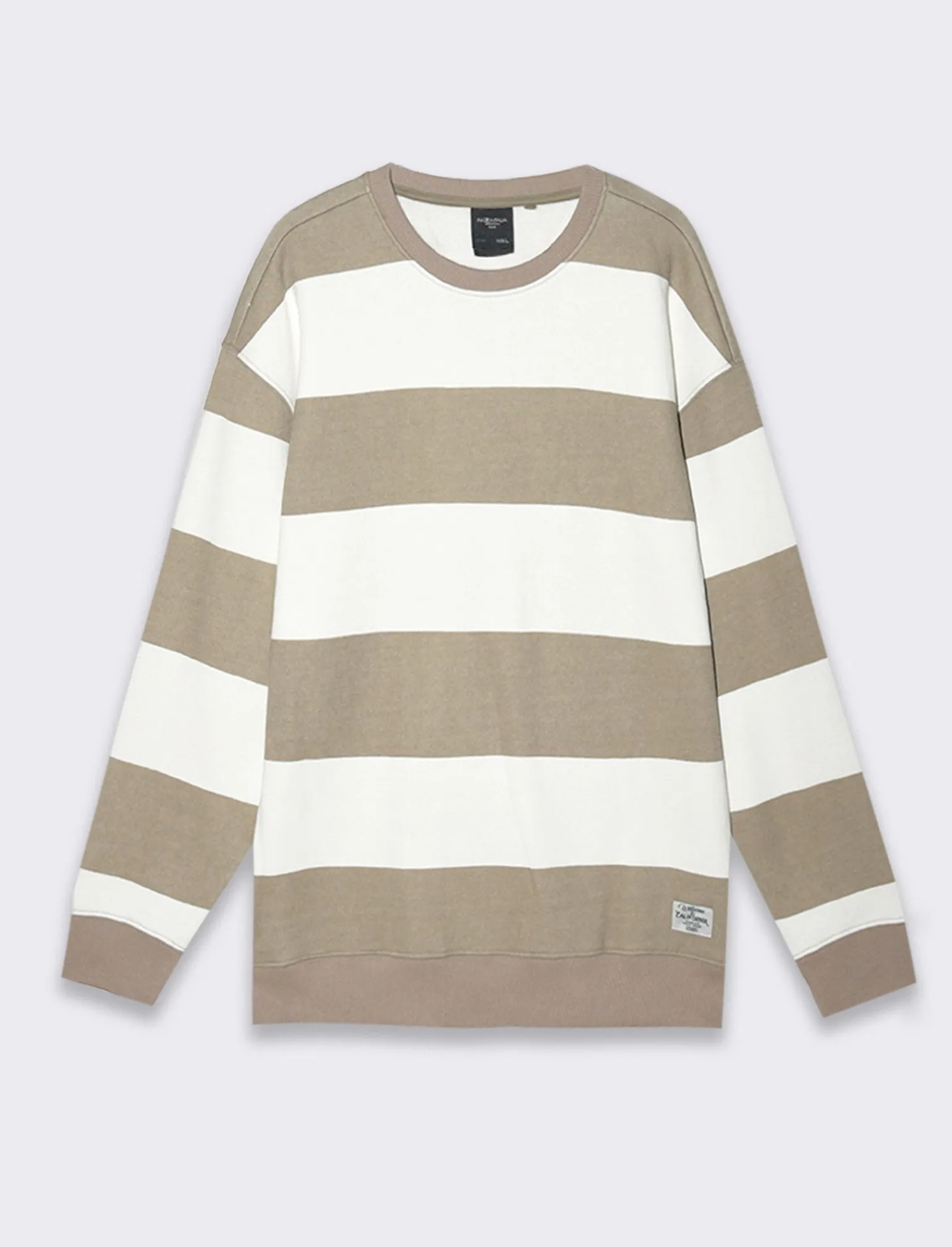 Uomo Piazza Italia Uomo | Felpe<Felpa loose fit in misto cotone garzato con collo rotondo - kaki
