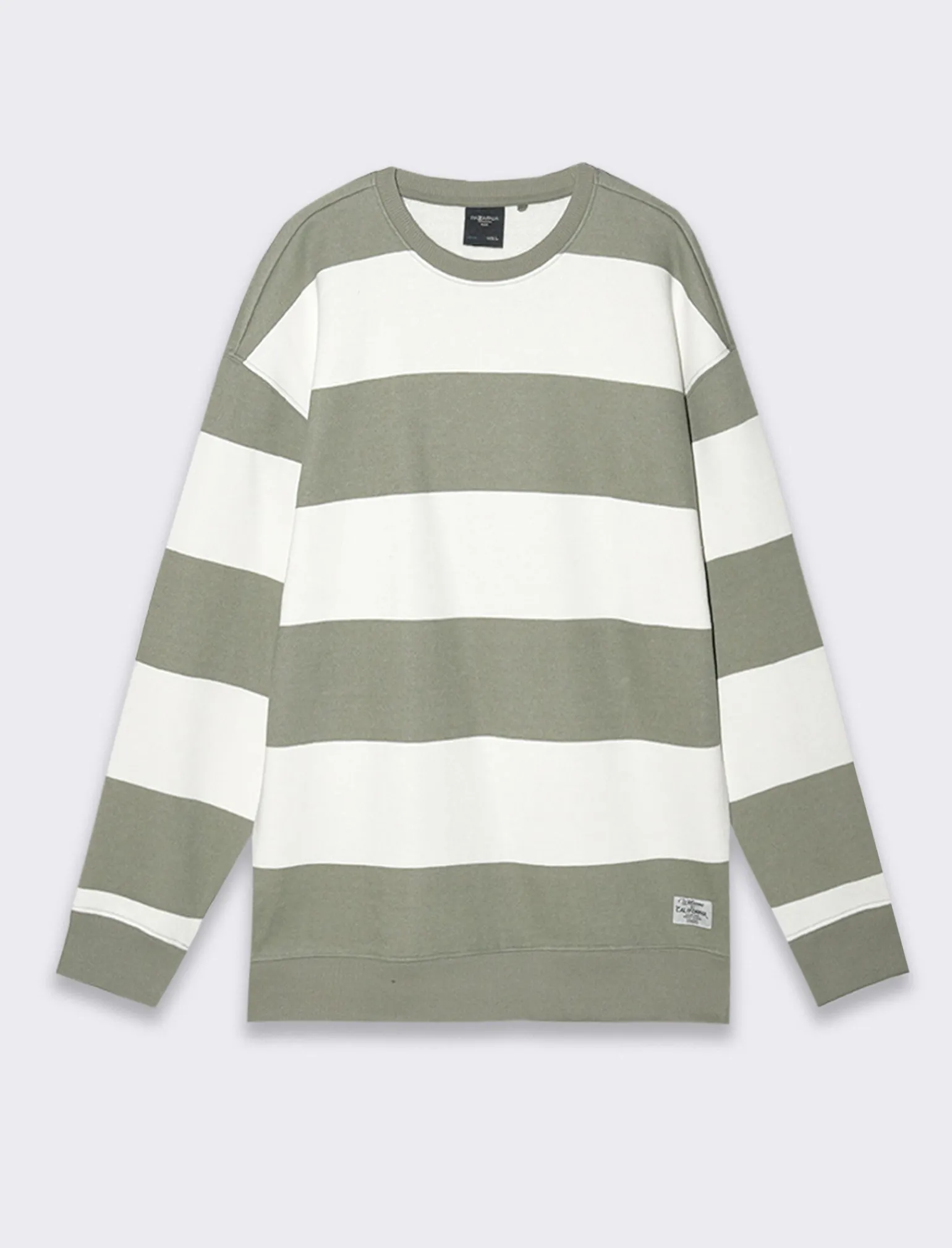 Uomo Piazza Italia Uomo | Felpe<Felpa loose fit in misto cotone garzato con collo rotondo - salvia
