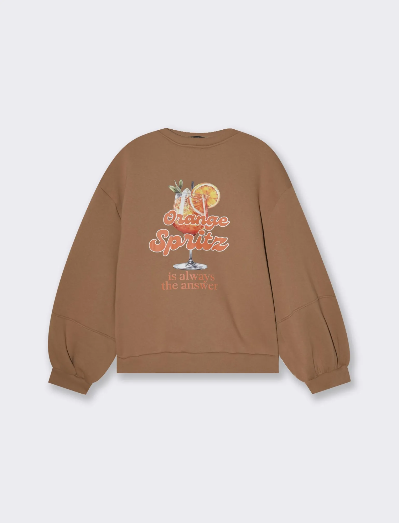Donna Piazza Italia Felpe<Felpa manica lunga con stampa e vestibilità oversized - Cammello
