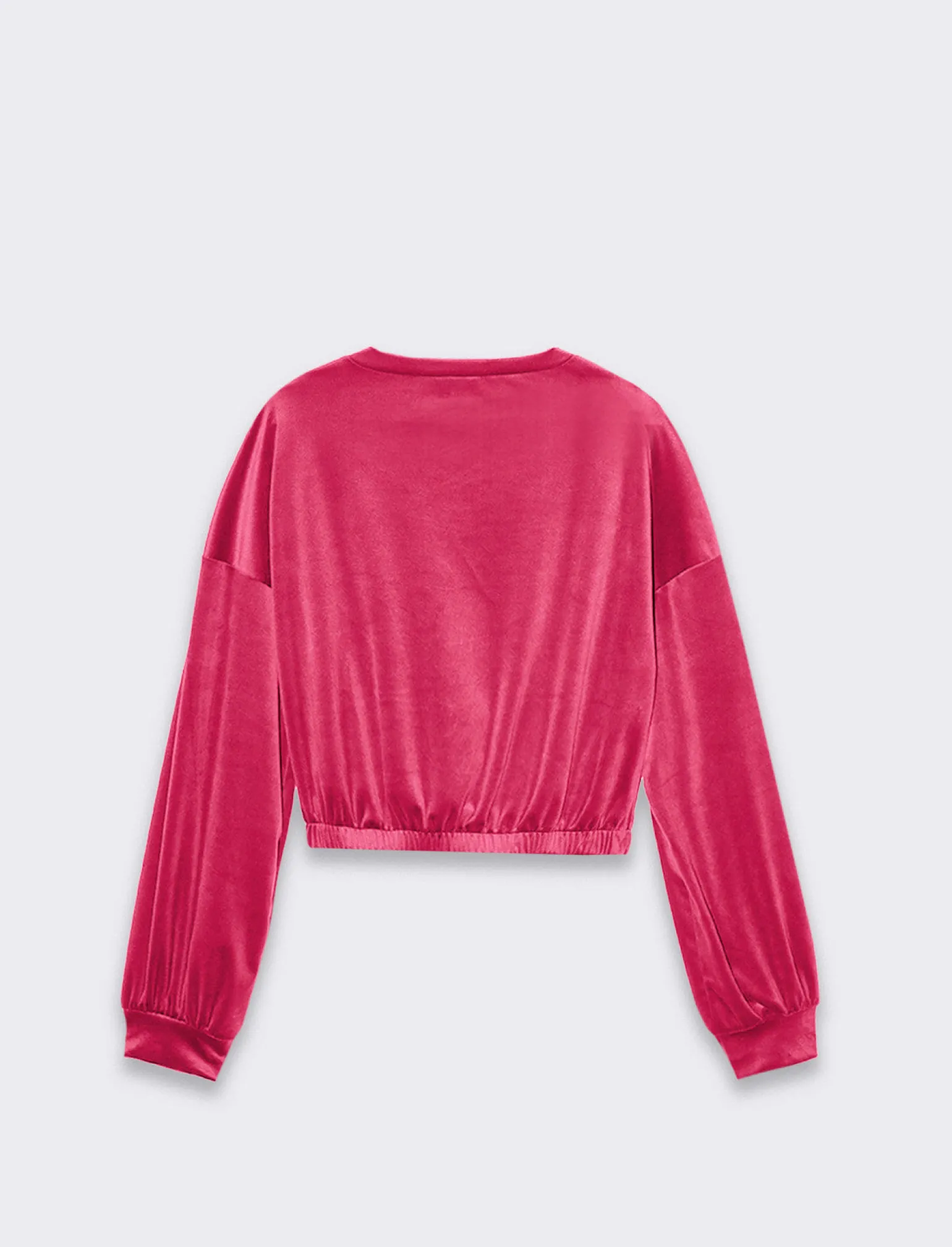 Donna Piazza Italia Donna | Maglieria<Felpa manica lunga girocollo, taglio crop con elastico al fondo -