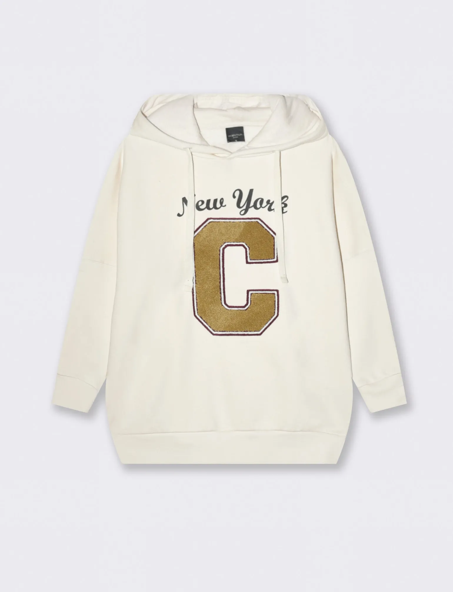 Donna Piazza Italia Felpe<Felpa oversize con cappuccio e stampa - Avorio