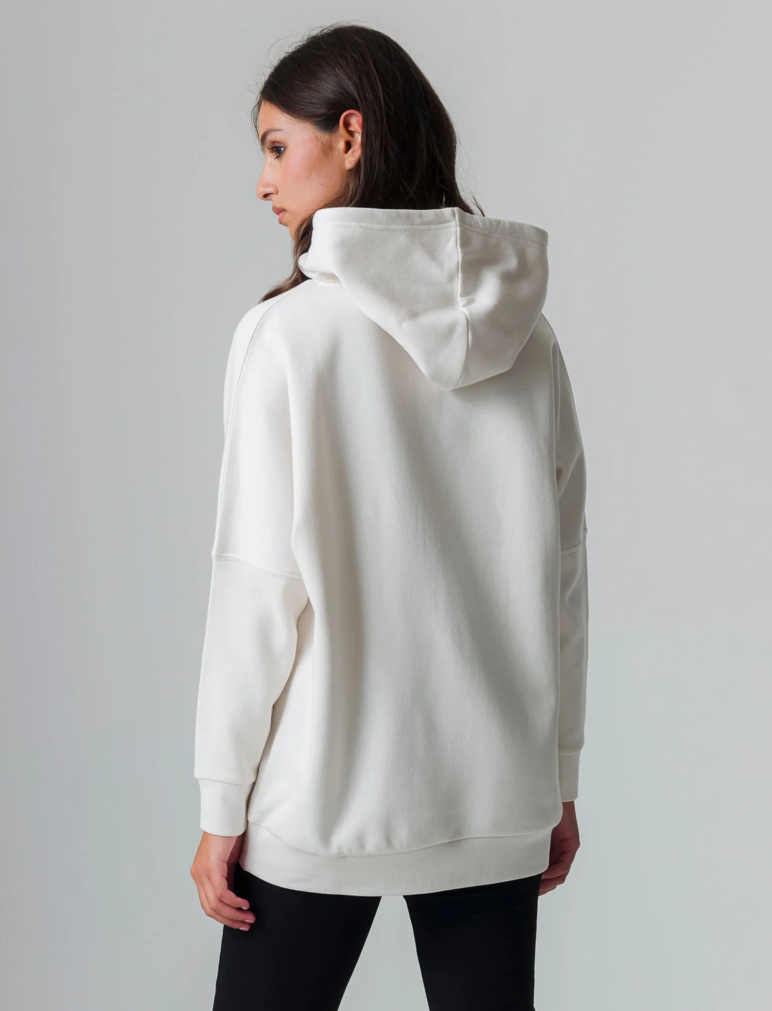 Donna Piazza Italia Felpe<Felpa oversize con cappuccio e stampa - Avorio