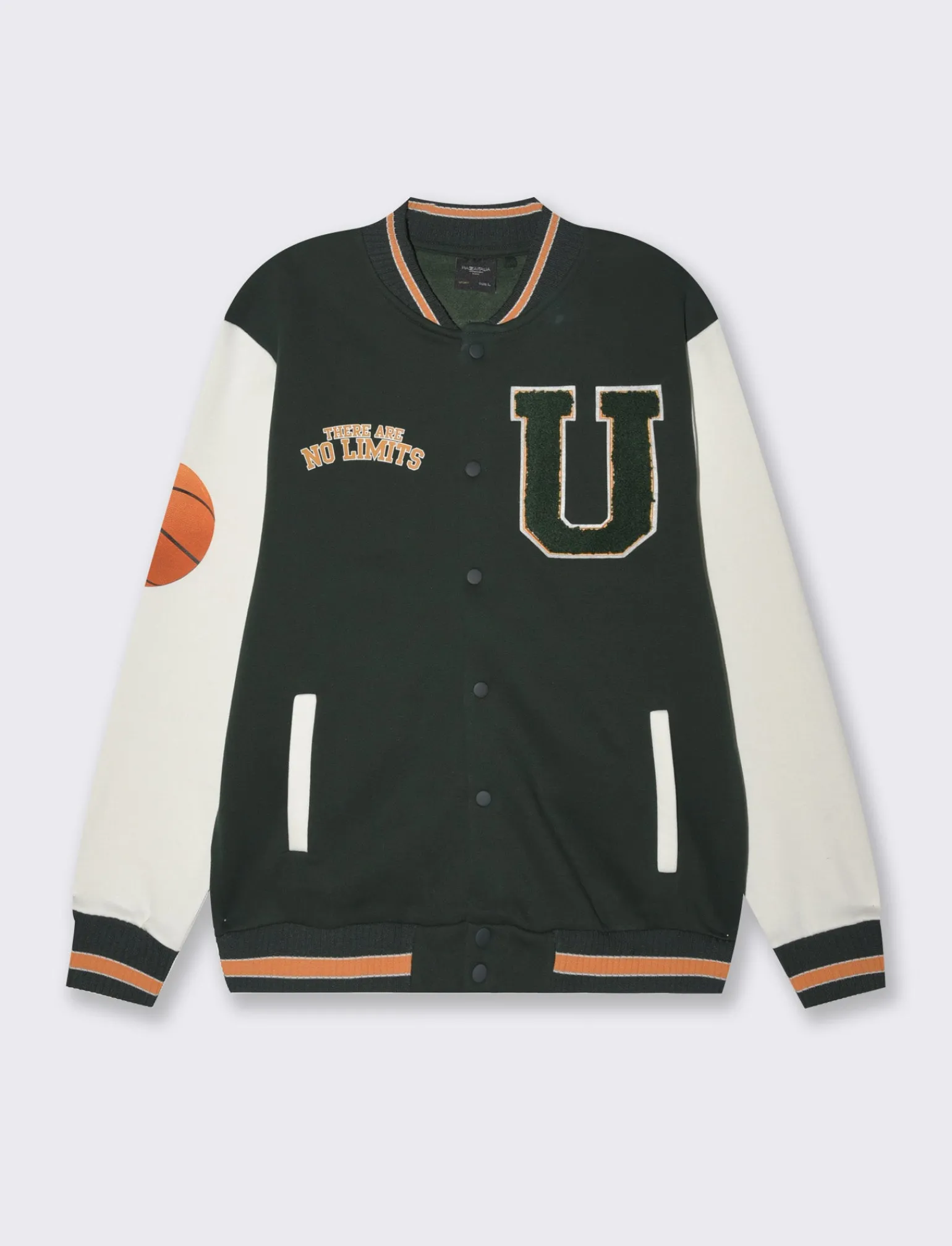 Uomo Piazza Italia Uomo | Felpe<Felpa varsity coordinata tasche a doppio filetto sui fianchi - scuro