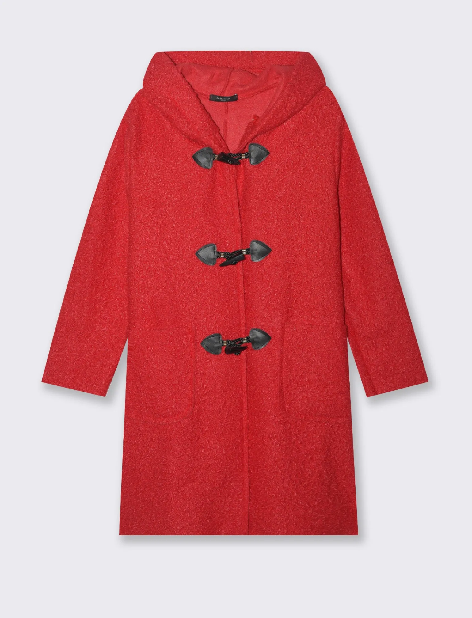 Donna Piazza Italia Donna | Giubbini E Cappotti<Giaccone con cappuccio e chiusura con alamari - Rosso