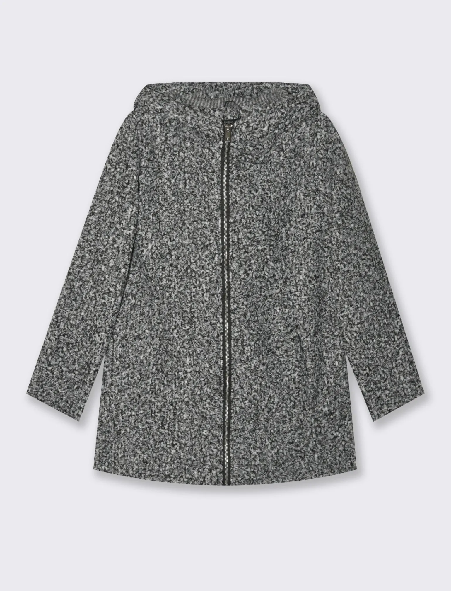 Donna Piazza Italia Giubbini E Cappotti<Giaccone con zip in tessuto boucle - sale/pepe