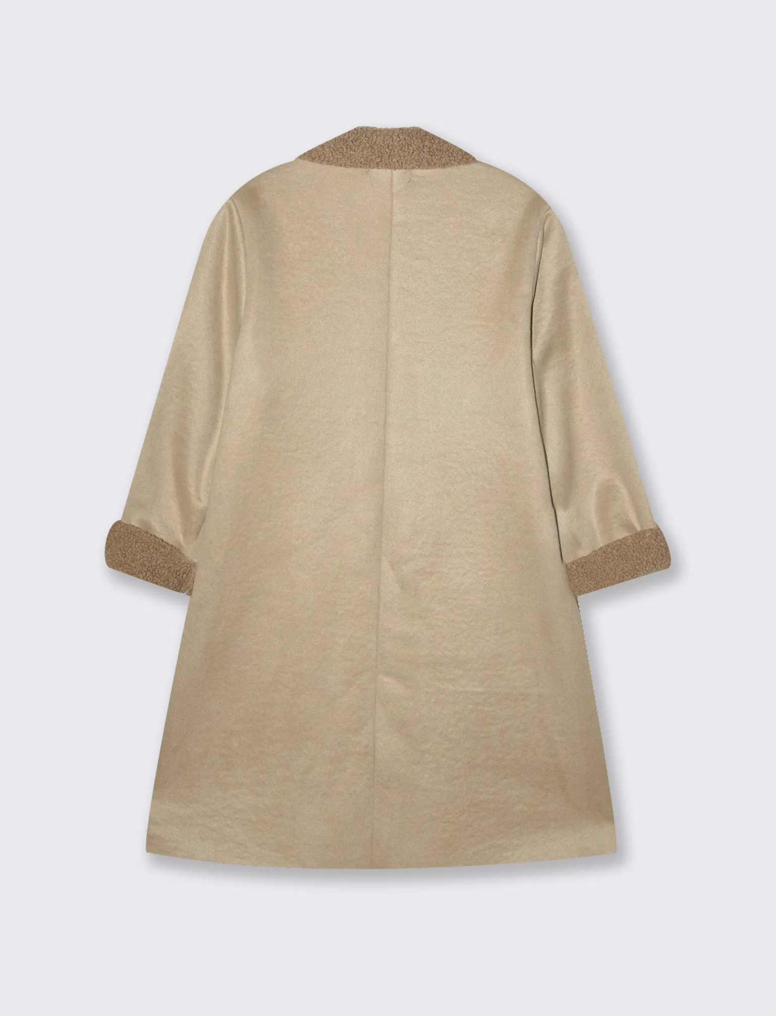 Donna Piazza Italia Donna | Giubbini E Cappotti<Giaccone in tessuto combinato a 2 bottoni - Beige