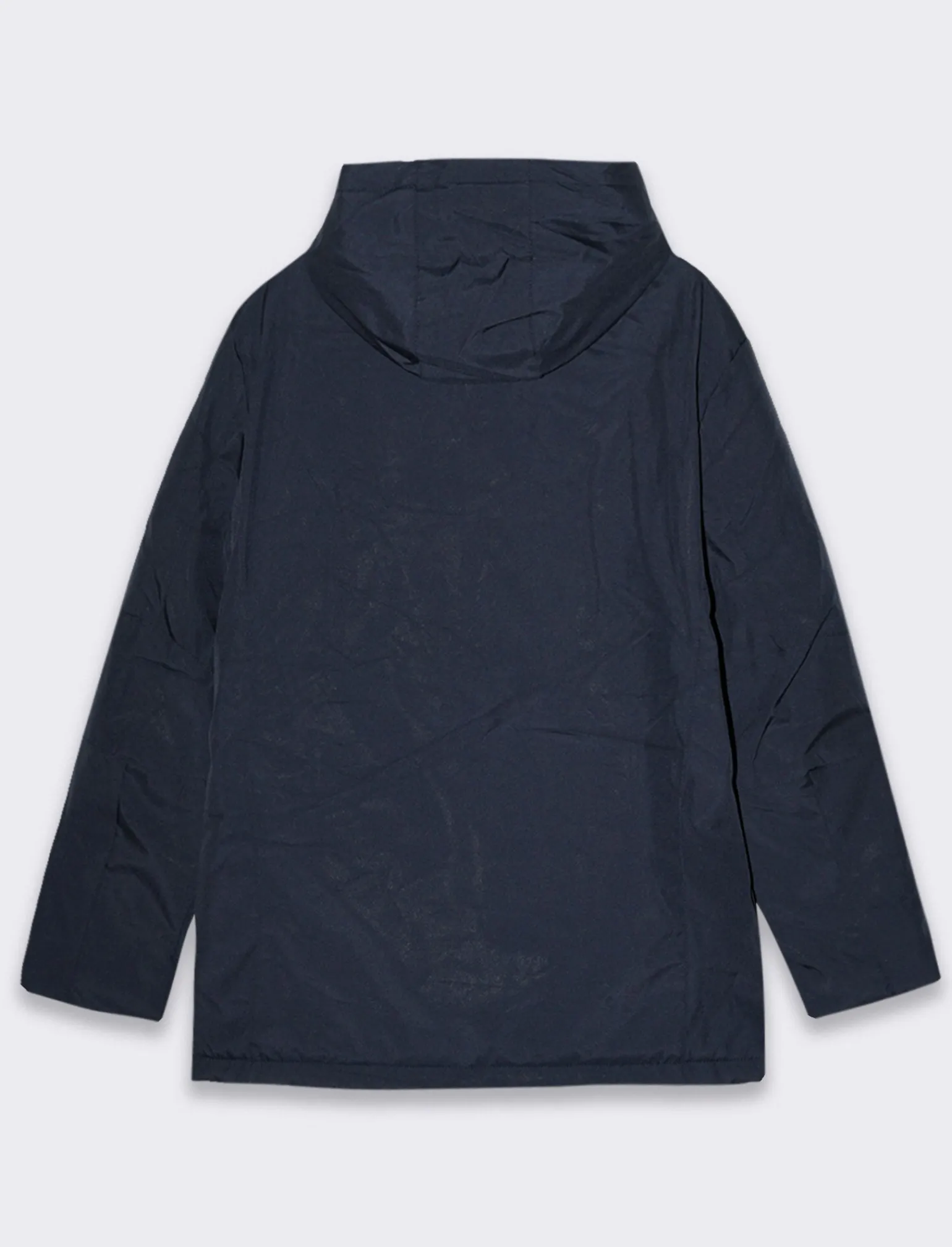 Uomo Piazza Italia Giubbini E Cappotti<Giaccone lungo realizzato in tessuto tecnico a collo alto con cappuccio - Blu