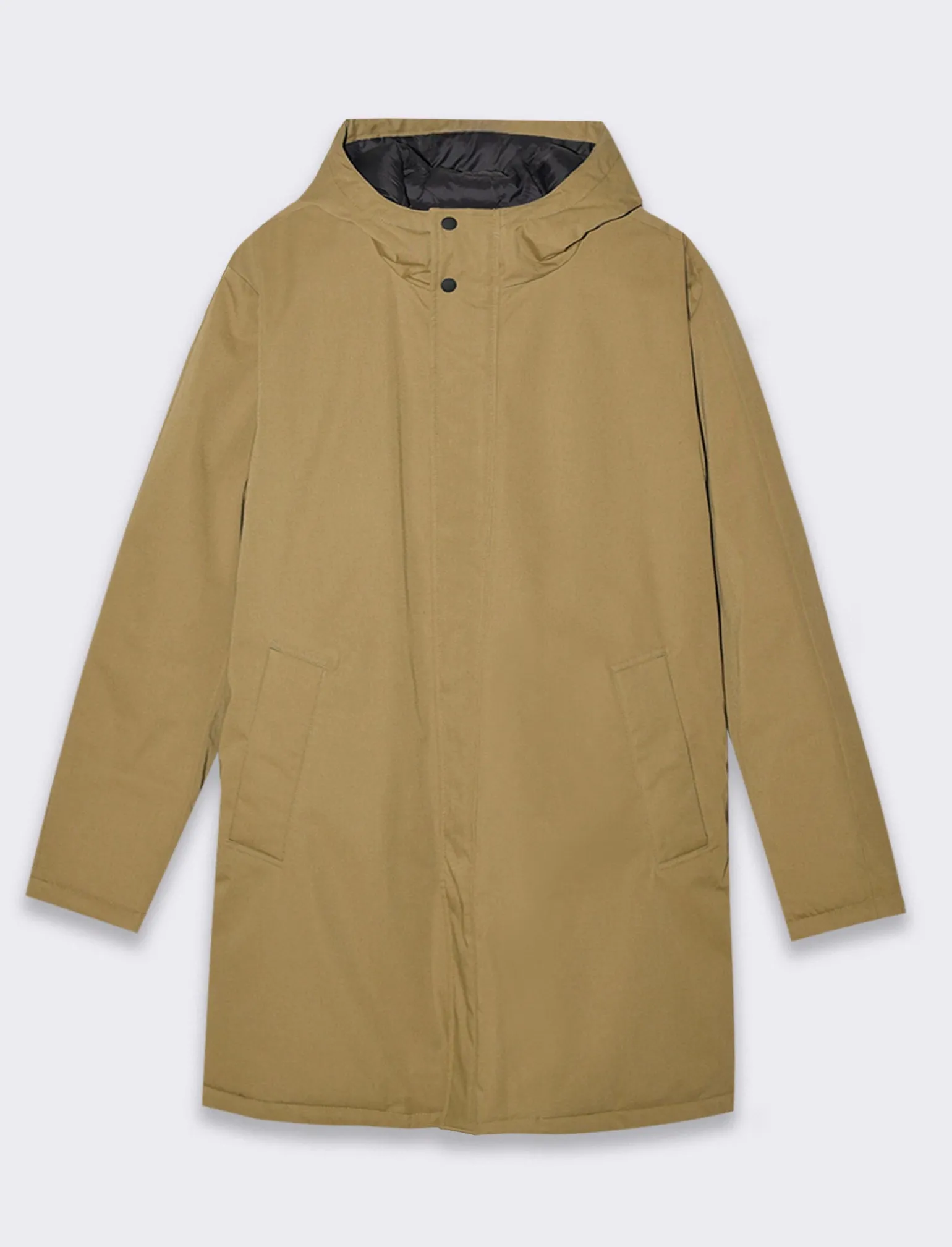 Uomo Piazza Italia Uomo | Giubbini E Cappotti<Giaccone modello parka realizzato in tessuto tecnico imbottito - kaki