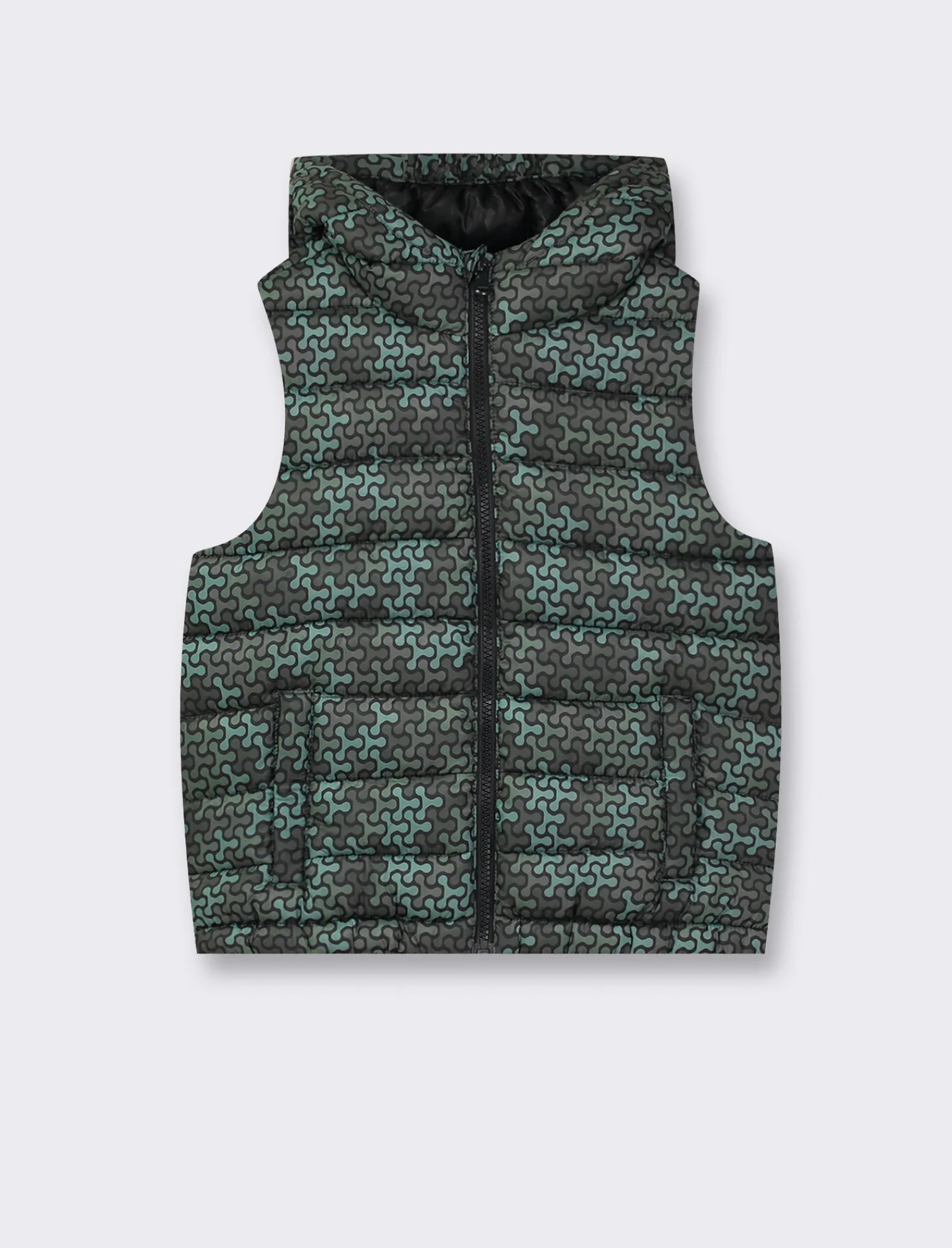 Bambino Piazza Italia Bambino | Gilet<Gilet imbottito leggero con cappuccio apertura con zip frontale - Fantasia