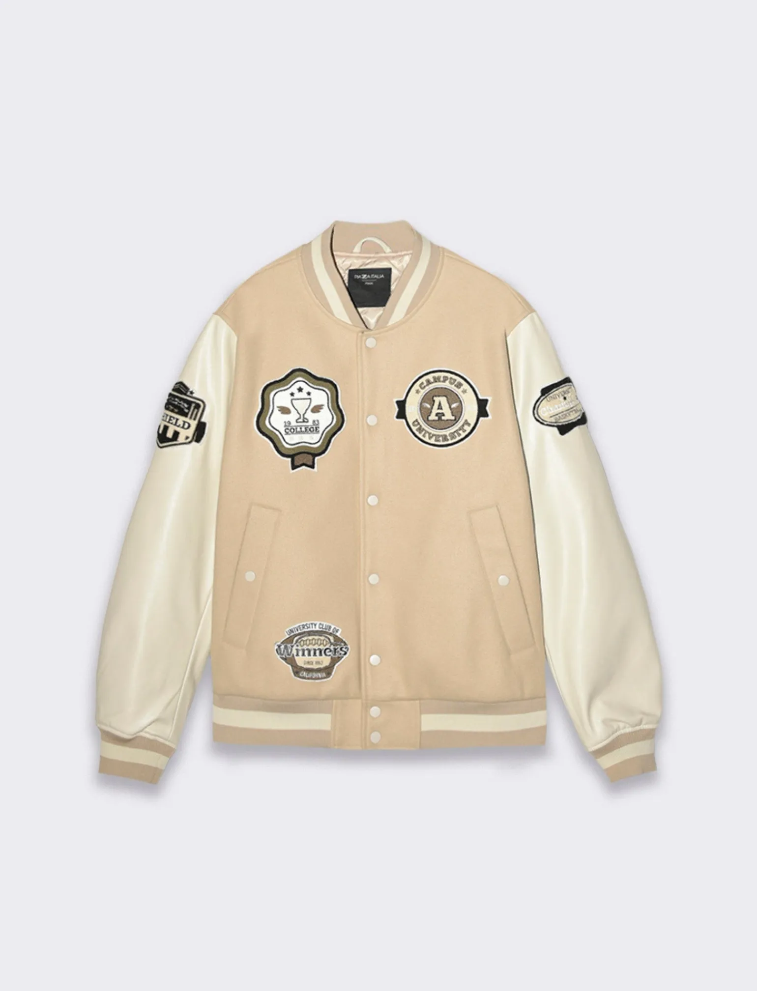 Uomo Piazza Italia Uomo | Giubbini E Cappotti<Giubbotto bomber varsity in panno -