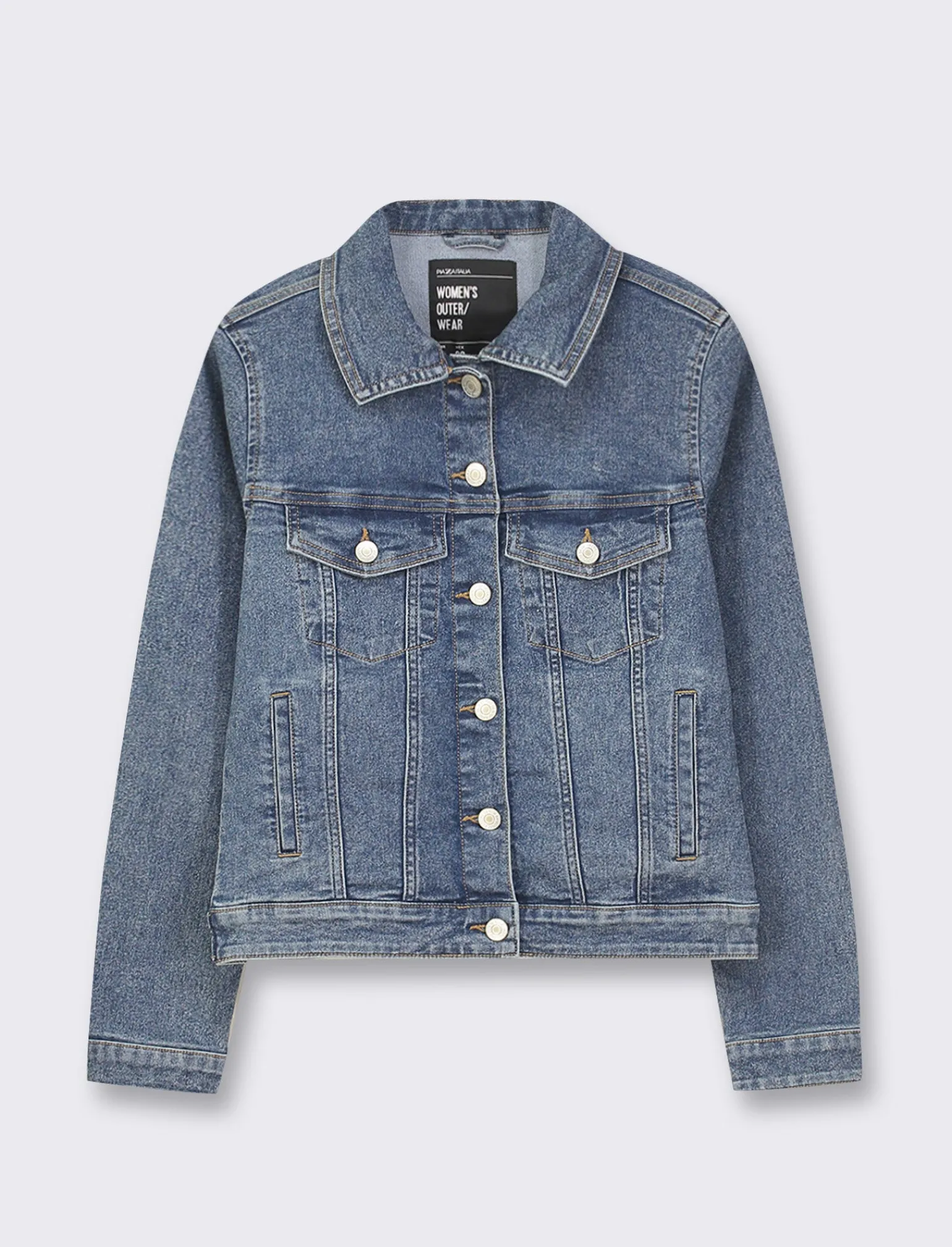 Donna Piazza Italia Donna | Giubbini E Cappotti<Giubbotto in denim vestibilità slim in tessuto denim elasticizzato - Denim