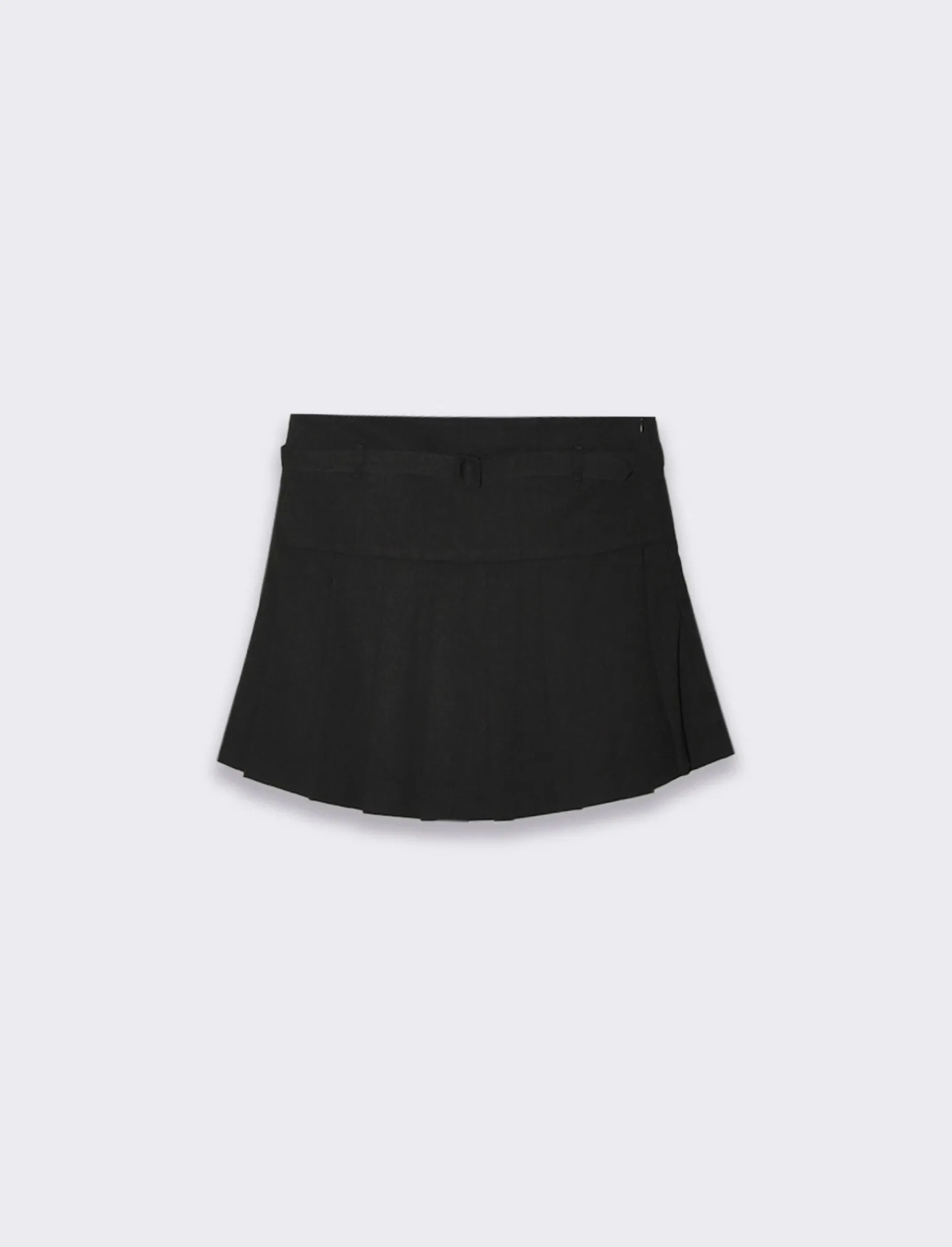 Donna Piazza Italia Gonne<Gonna corta a pieghe con pantaloncino cinturino finto cucito - Nero