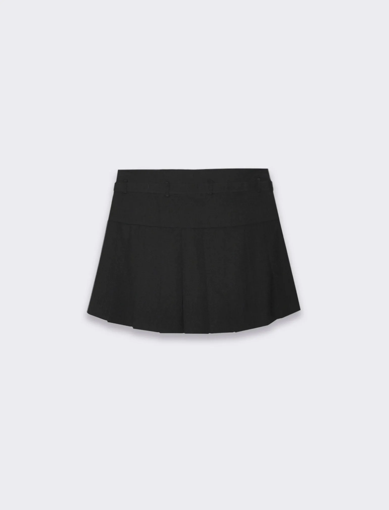 Donna Piazza Italia Gonne<Gonna corta a pieghe con pantaloncino cinturino finto cucito - Nero