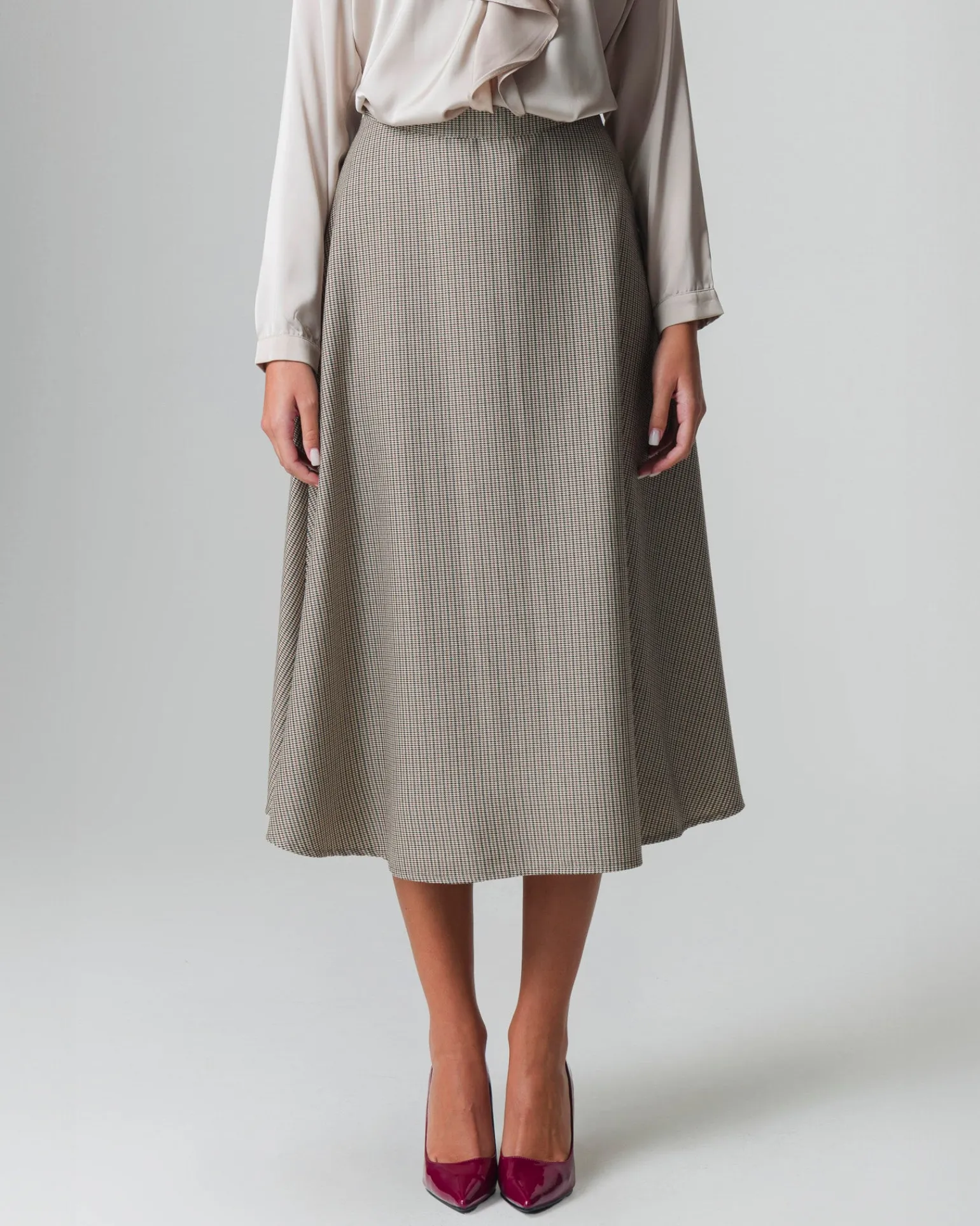 Donna Piazza Italia Donna | Gonne<Gonna midi con zip invisibile sul fianco da donna - tabacco