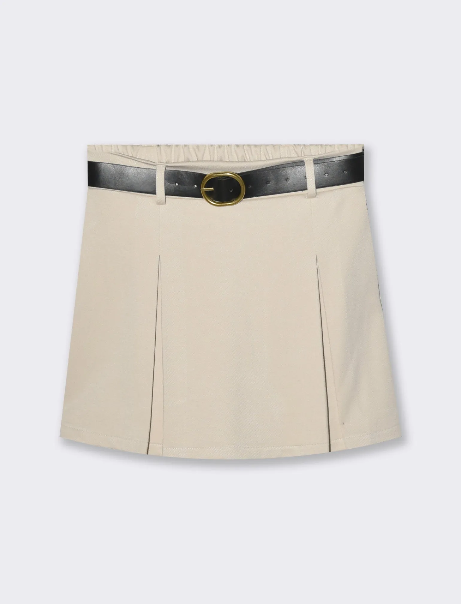 Donna Piazza Italia Donna | Shorts<Gonna pantaloncino con elastico in vita e cintura - burro