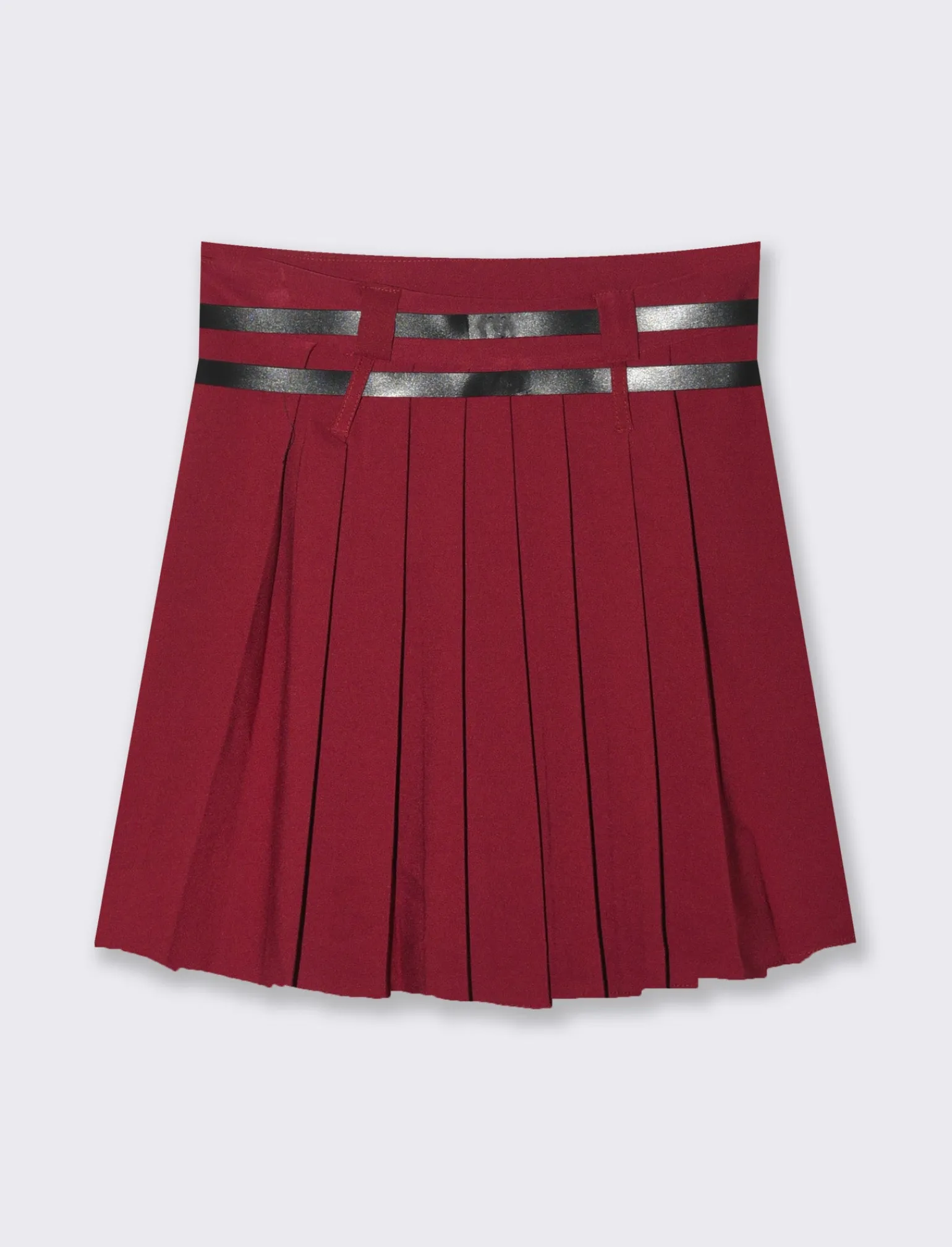 Donna Piazza Italia Gonne<Gonna plisset con cinture - Rosso amarena