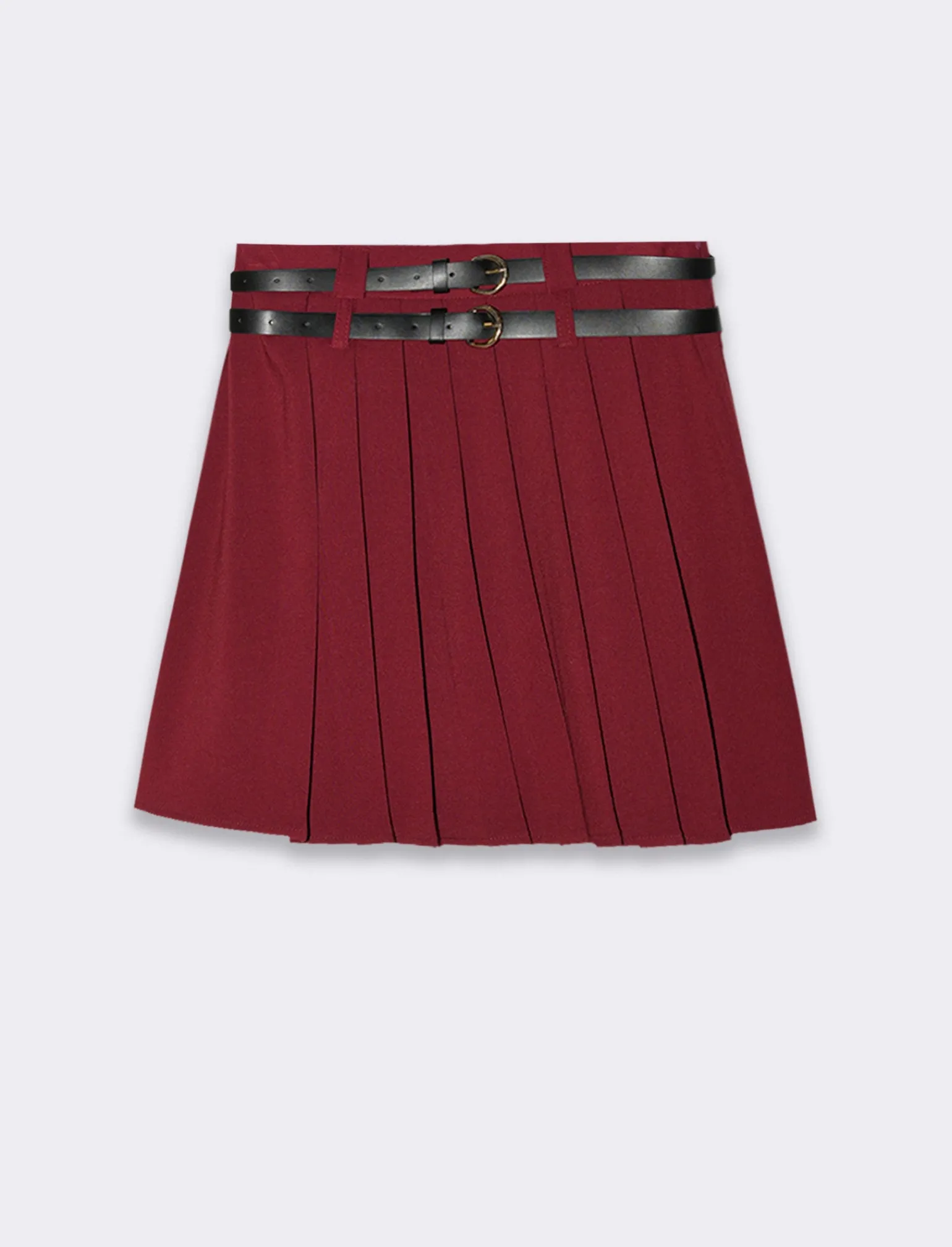 Donna Piazza Italia Gonne<Gonna plisset con cinture - Vinaccia