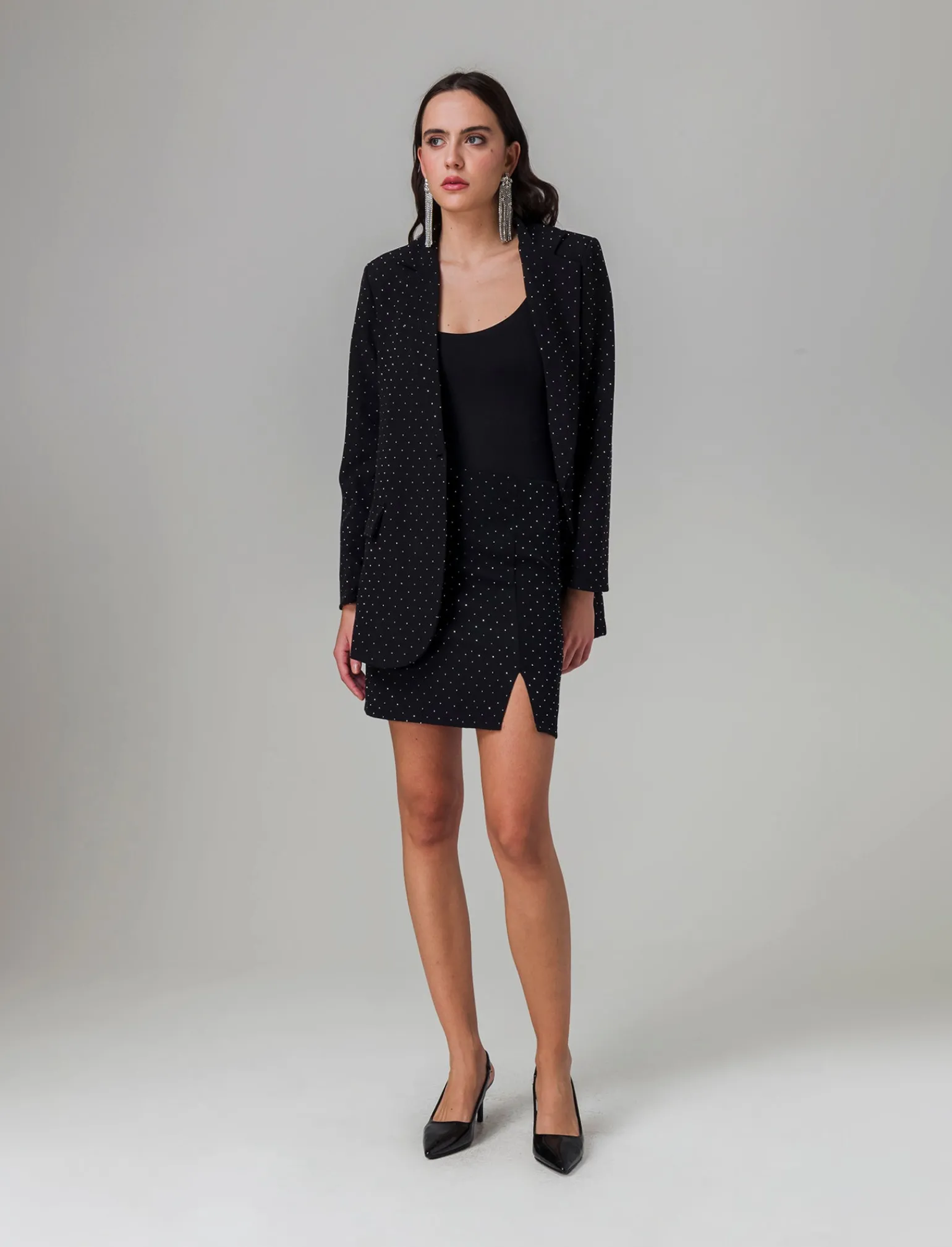 Donna Piazza Italia Gonne<Gonna regular con strass applicati -