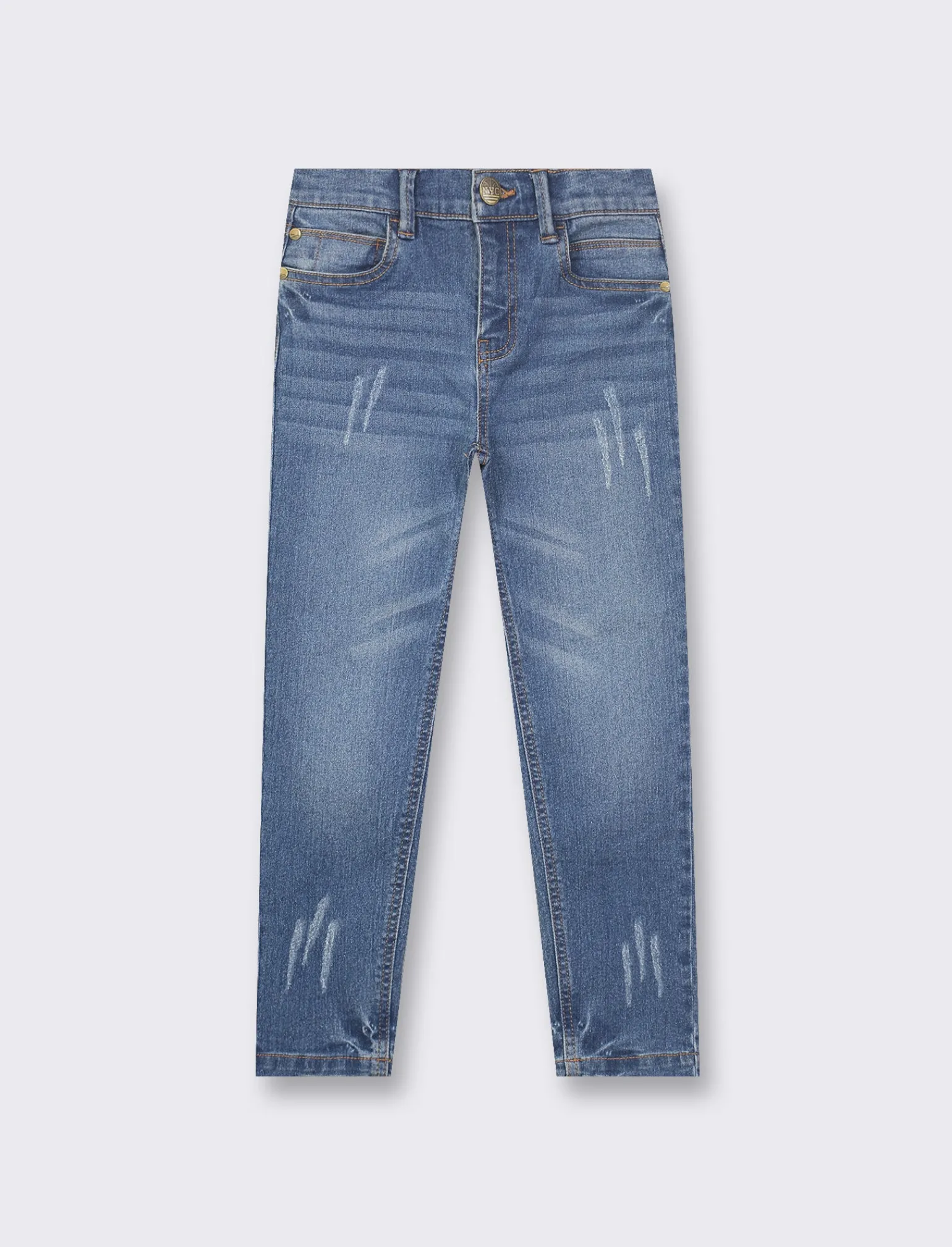 Bambino Piazza Italia Bambino | Jeans<Jeans 5 tasche slim fit con elastico regolabile in vita stile casual.  - Denim
