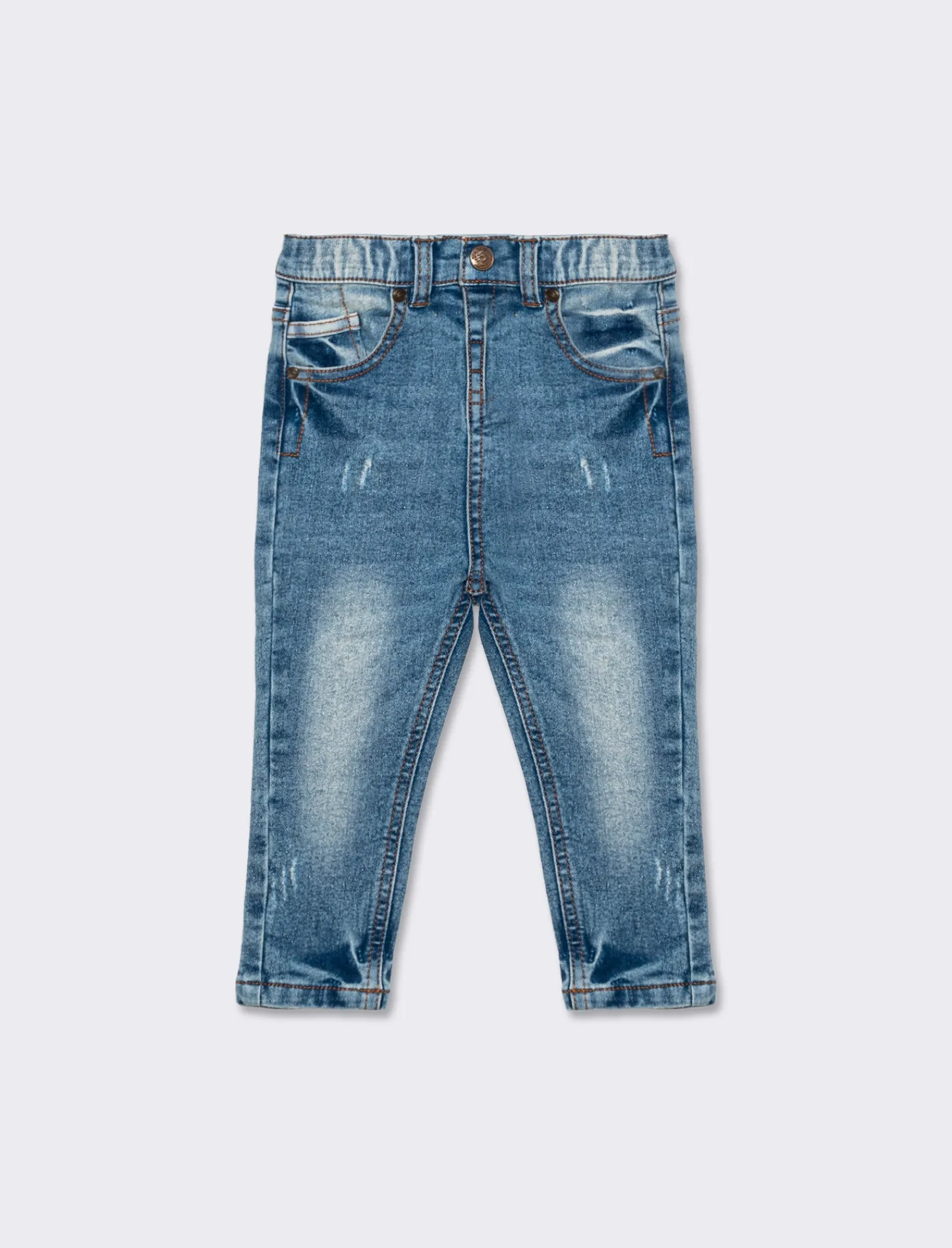 Piazza Italia Jeans<Jeans a 5 tasche skinny fit con elastico regolabile in vita stile casual - Denim chiaro
