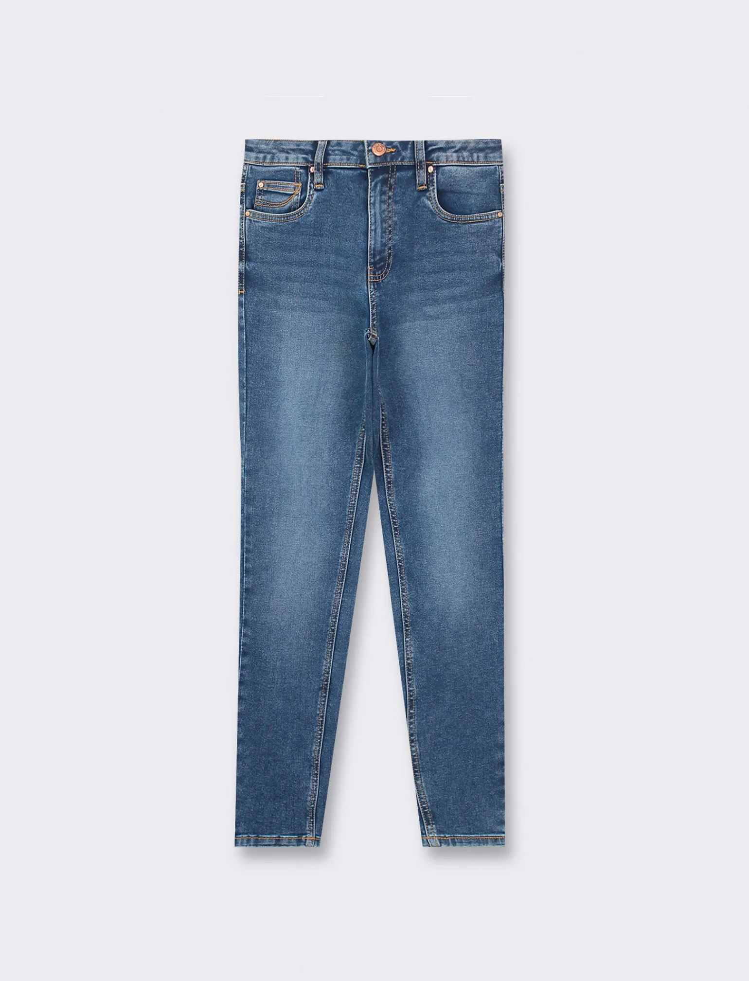 Donna Piazza Italia Donna | Jeans<Jeans basico 5 tasche vita alta vestibilità skinny e chiusura con zip e bottone - DENIM SCURO