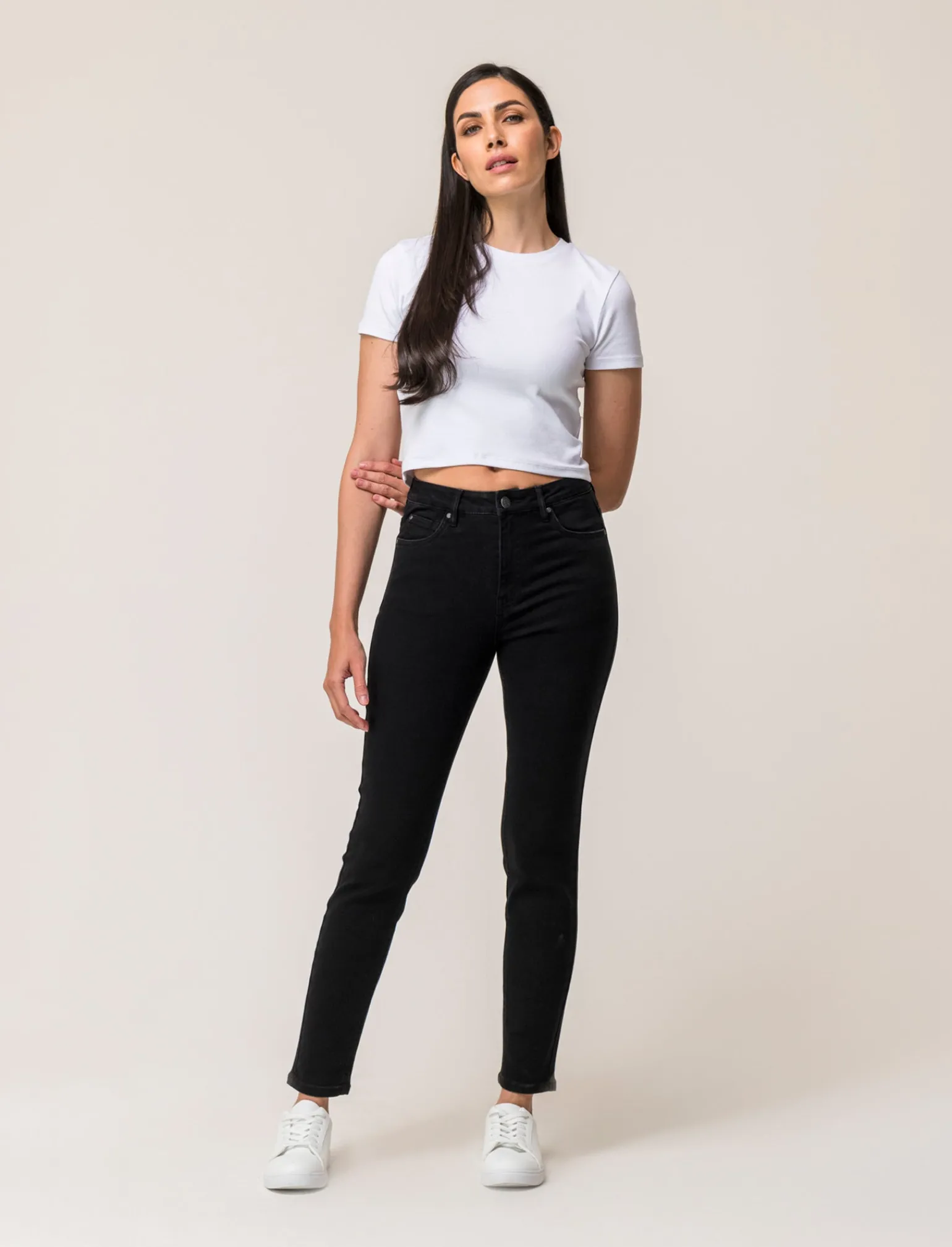 Donna Piazza Italia Donna | Jeans<Jeans basico 5 tasche vita alta vestibilità skinny e chiusura con zip e bottone -