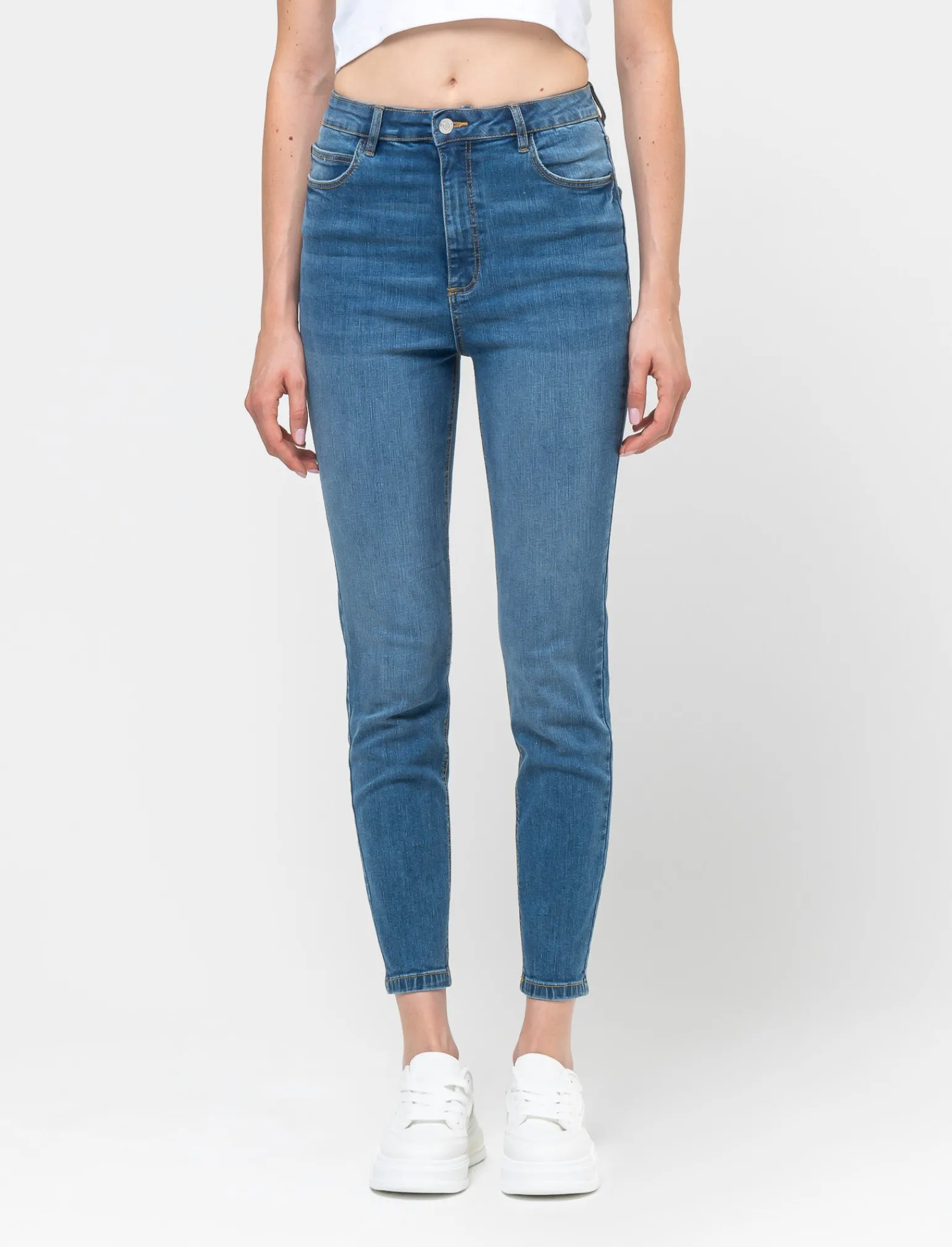 Donna Piazza Italia Jeans<Jeans cinque tasche skinny high waist - Denim