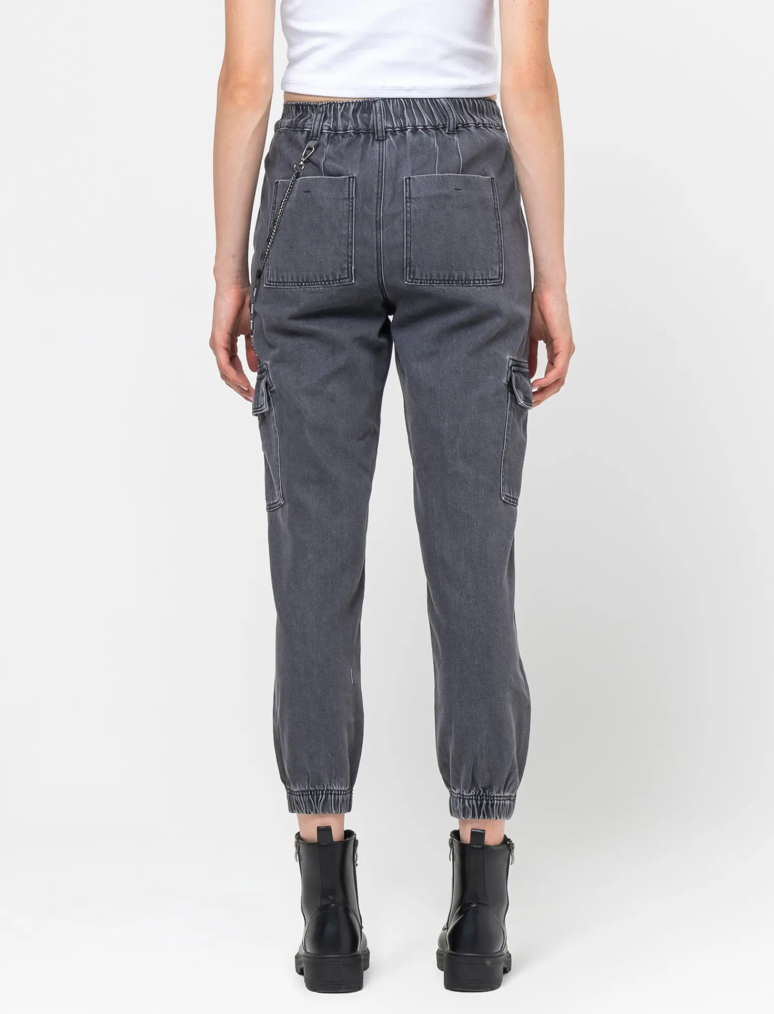 Donna Piazza Italia Donna | Jeans<Jeans jogger con tasconi e accessorio catena -