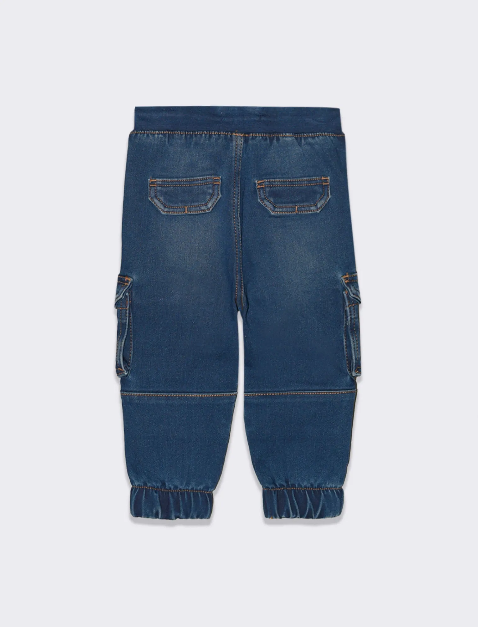 Piazza Italia Neonato | Jeans<Jeans modello cargo con elastico a fondo gamba - Denim