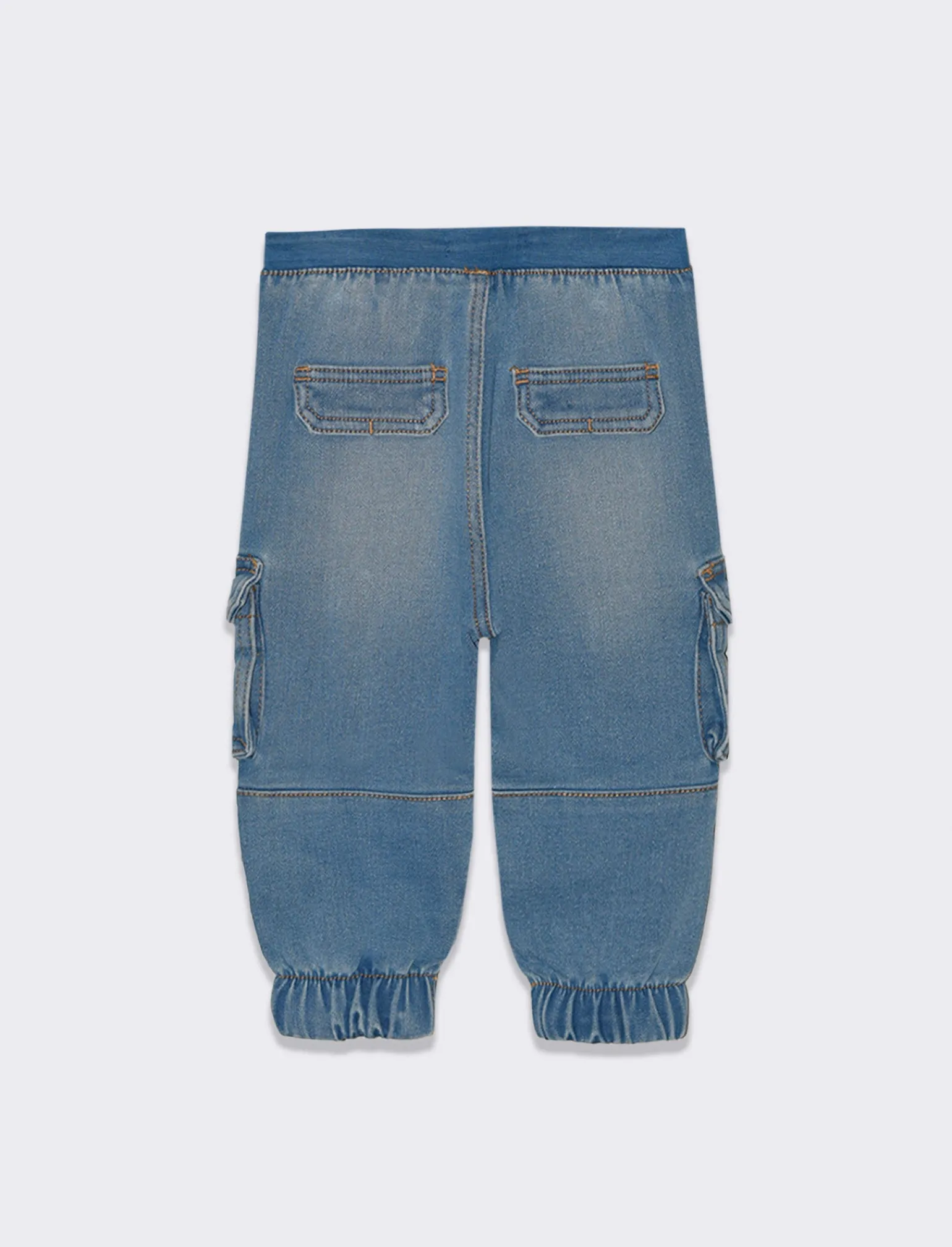 Piazza Italia Neonato | Jeans<Jeans modello cargo con elastico a fondo gamba - Denim chiaro