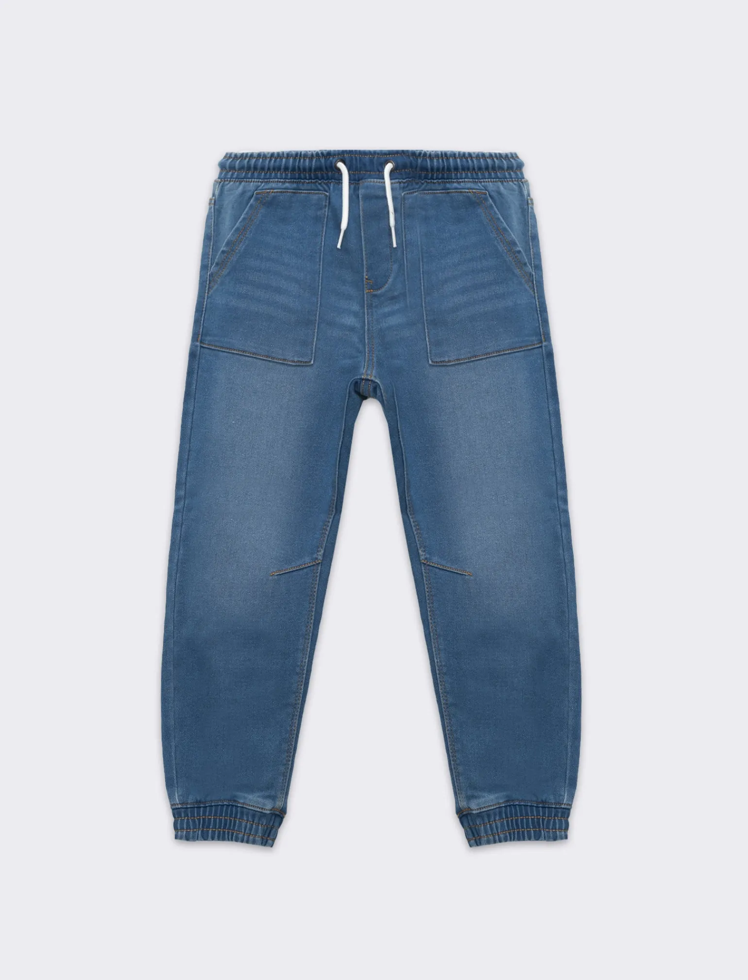 Bambino Piazza Italia Bambino | Jeans<Jeans modello jogger con lacci in vita stile casual - Denim chiaro