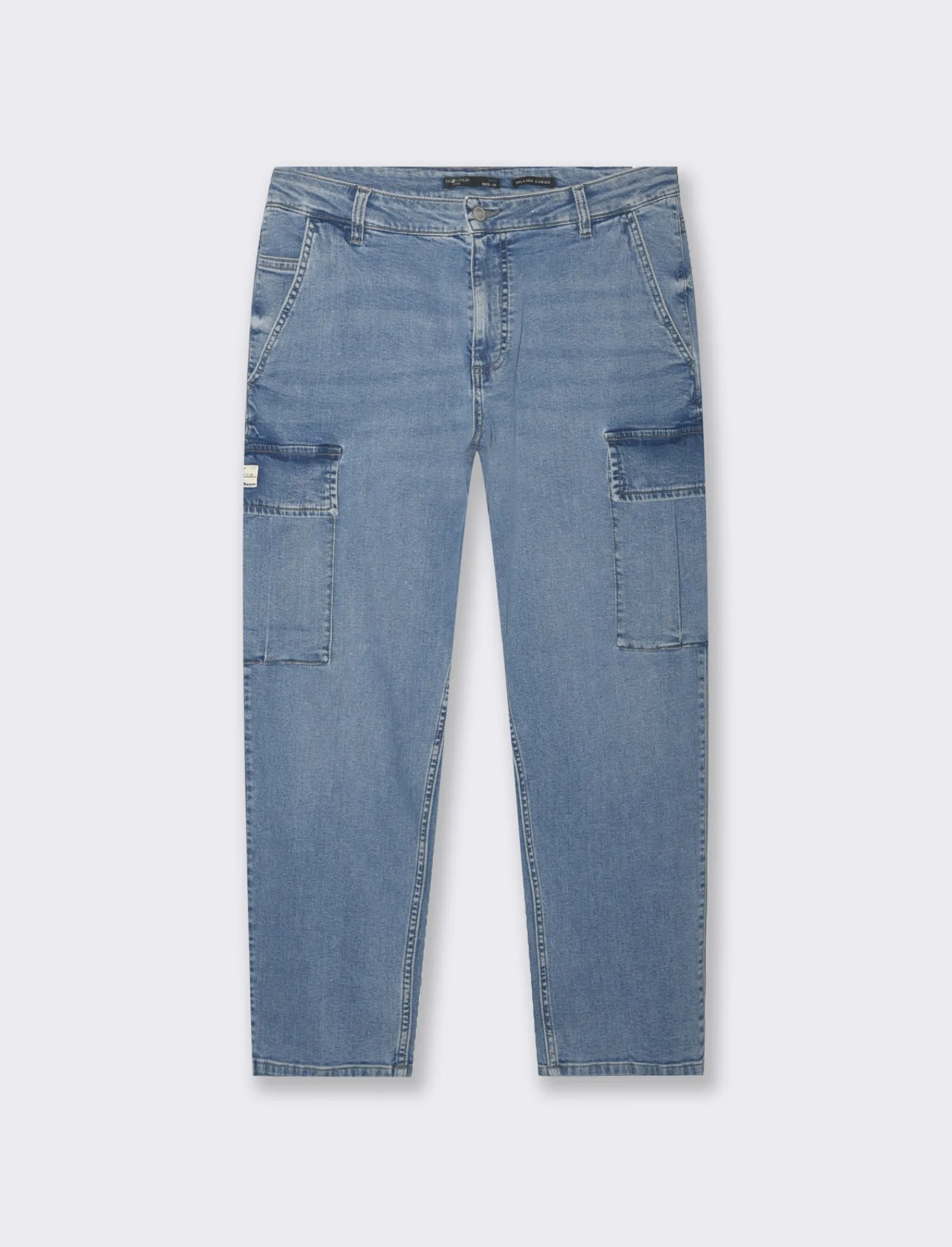 Uomo Piazza Italia Jeans<Jeans relaxed cargo fit a cinque tasche con tasconi laterali a toppa - Denim