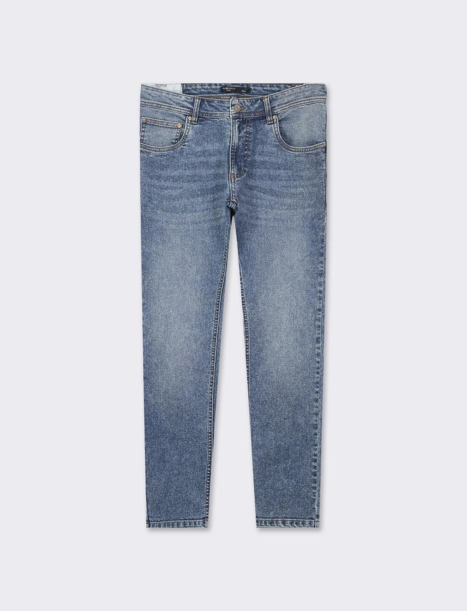 Uomo Piazza Italia Jeans<Jeans skinny fit cinque tasche in essuto denim super stretch effetto slavato. Chiusura anteriore con - Denim
