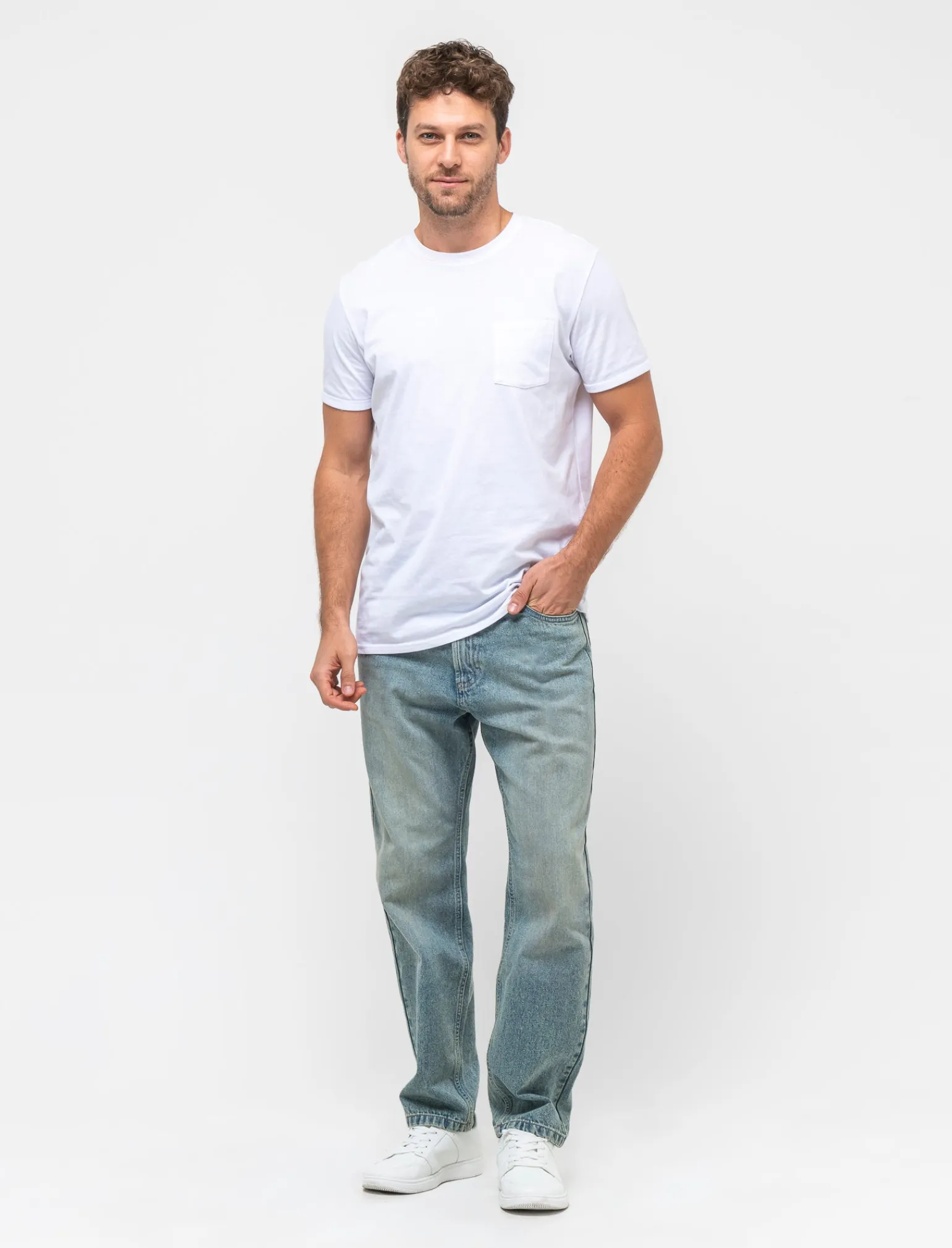 Uomo Piazza Italia Uomo | Jeans<Jeans straight fit a cinque tasche effetto slavato - Denim