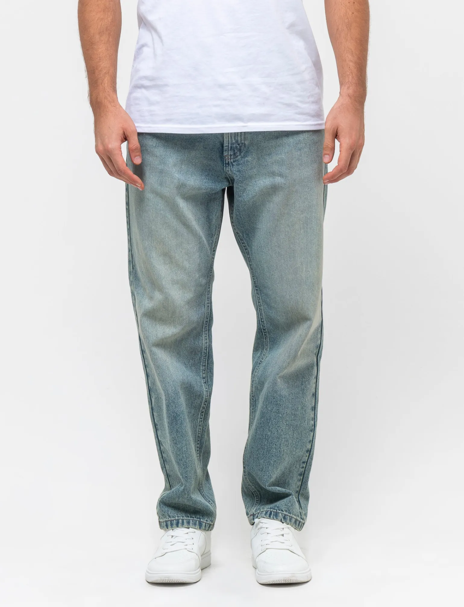 Uomo Piazza Italia Uomo | Jeans<Jeans straight fit a cinque tasche effetto slavato - Denim