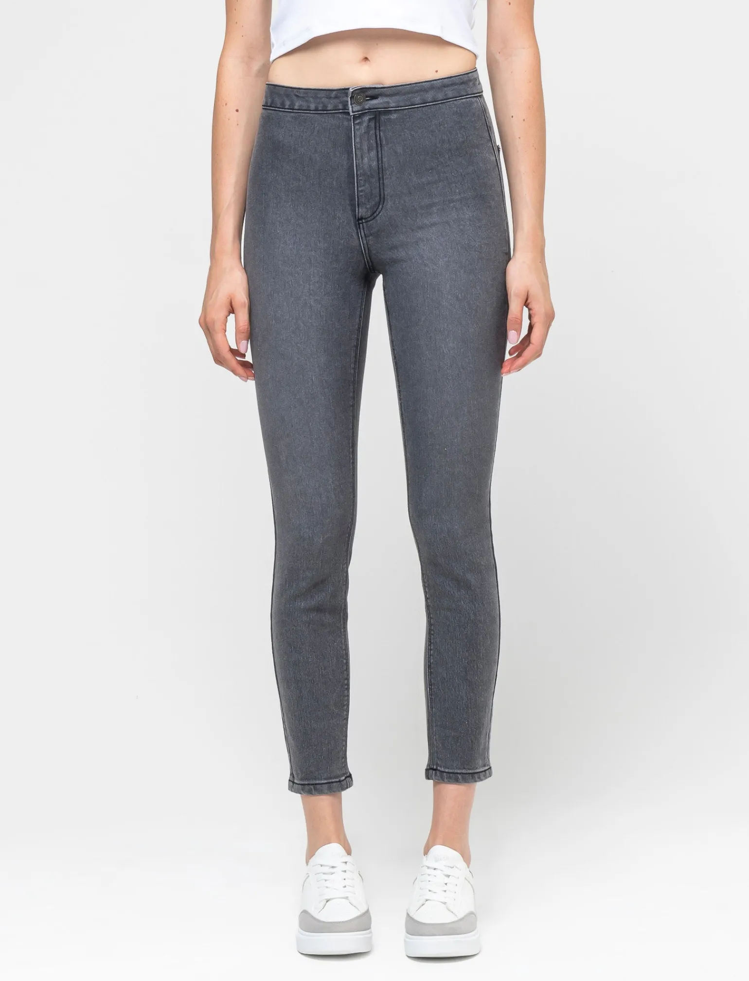 Donna Piazza Italia Jeans<Jeggings skinny vita alta in tessuto elasticizzato e tasche sul retro -